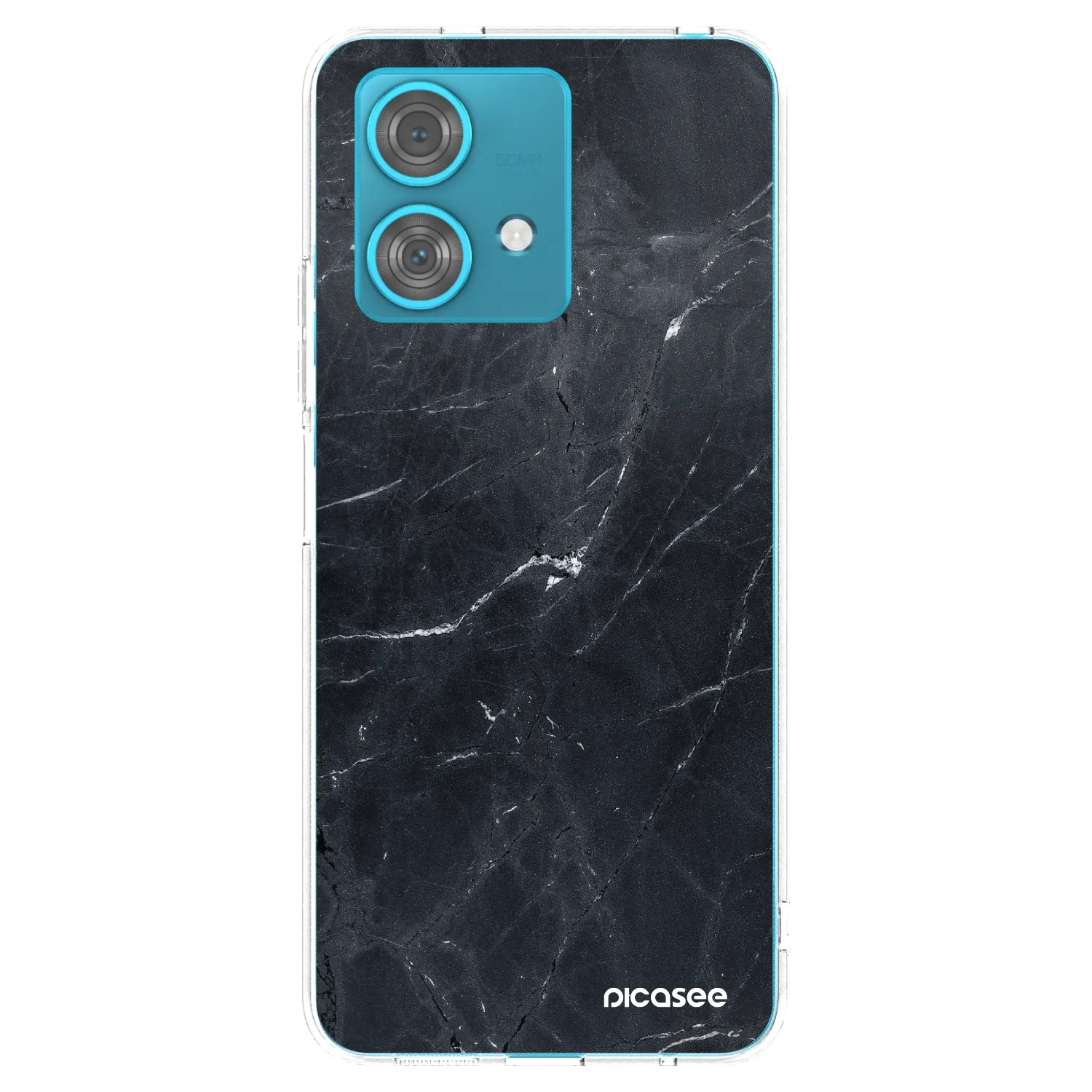 Picasee silikonski prozorni ovitek za Motorola Edge 40 Neo - Black marble