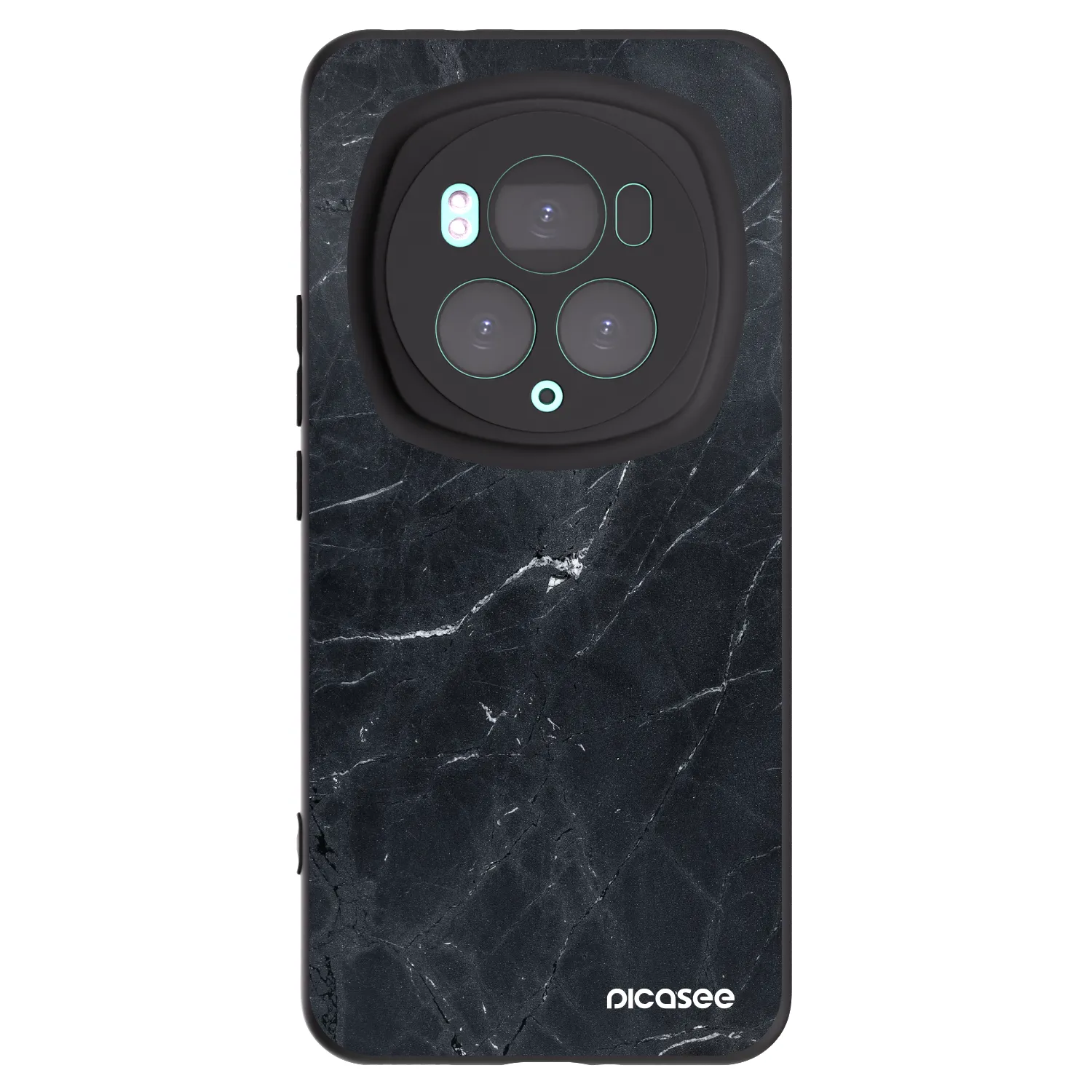 Picasee silikonski črni ovitek za Honor Magic6 Pro - Black marble