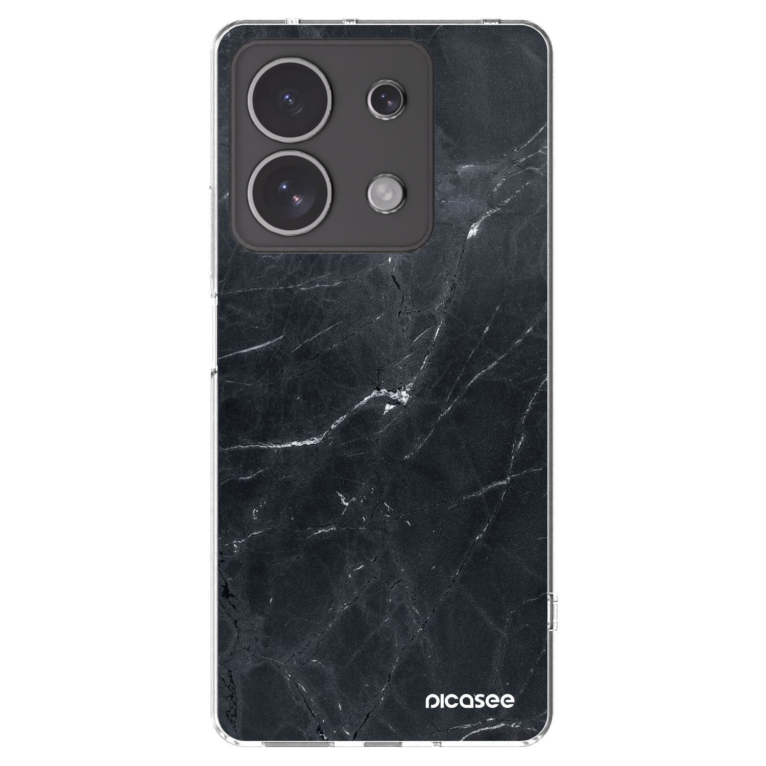 Picasee silikonski prozorni ovitek za Xiaomi Redmi Note 13 4G - Black marble