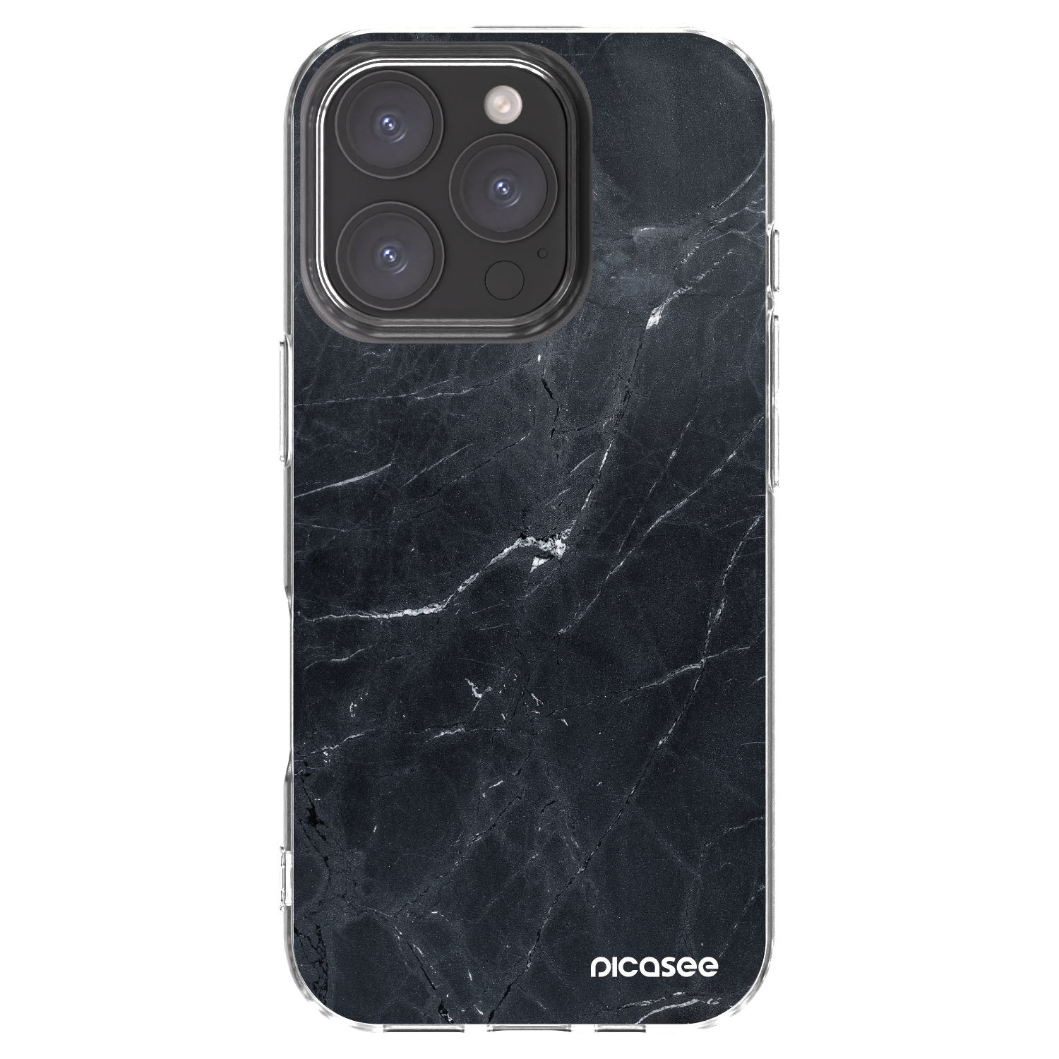 Picasee silikonski prozorni ovitek za Apple iPhone 16 Pro - Black marble