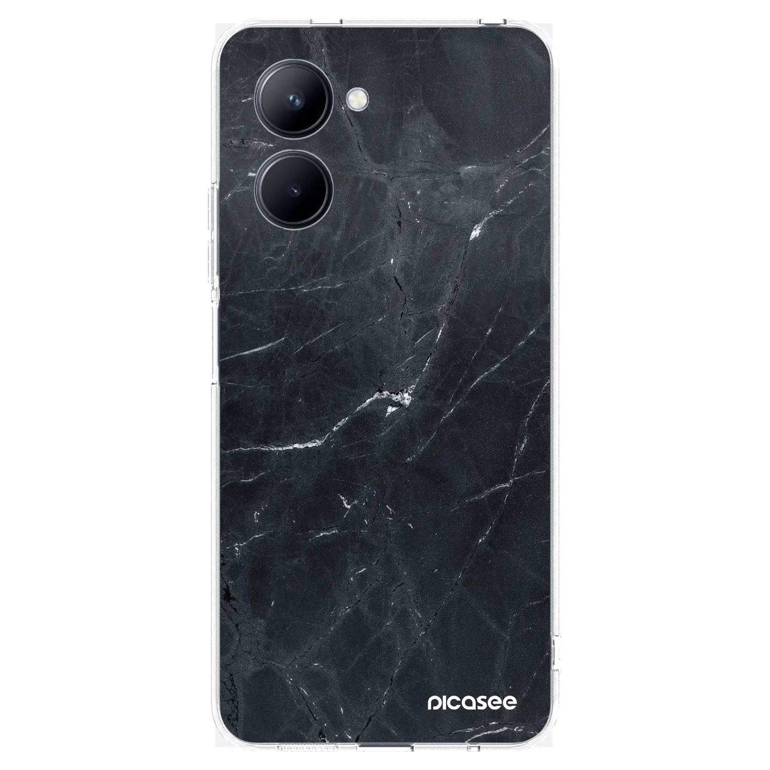 Picasee silikonski prozorni ovitek za Realme C33 (2023) - Black marble