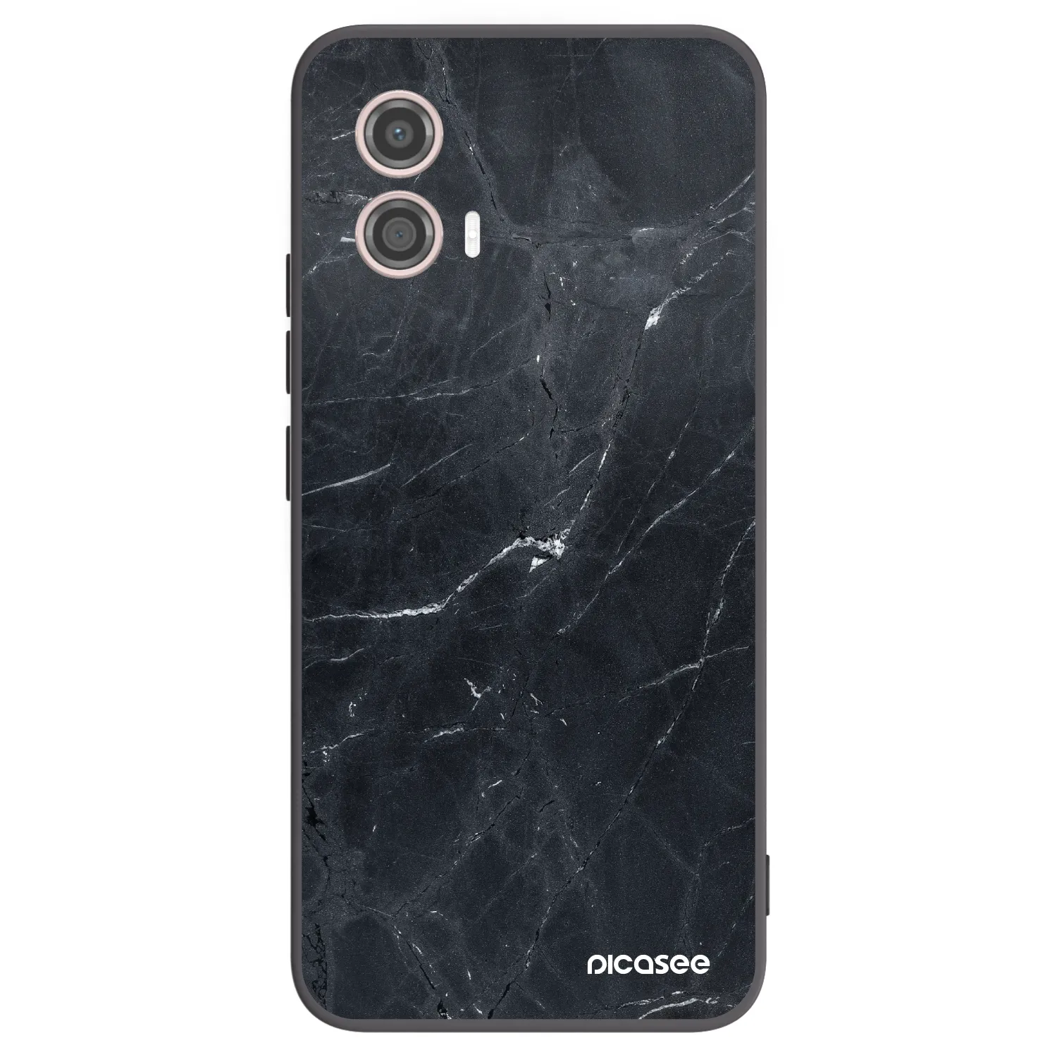 Picasee silikonski črni ovitek za Motorola Moto G53 5G - Black marble