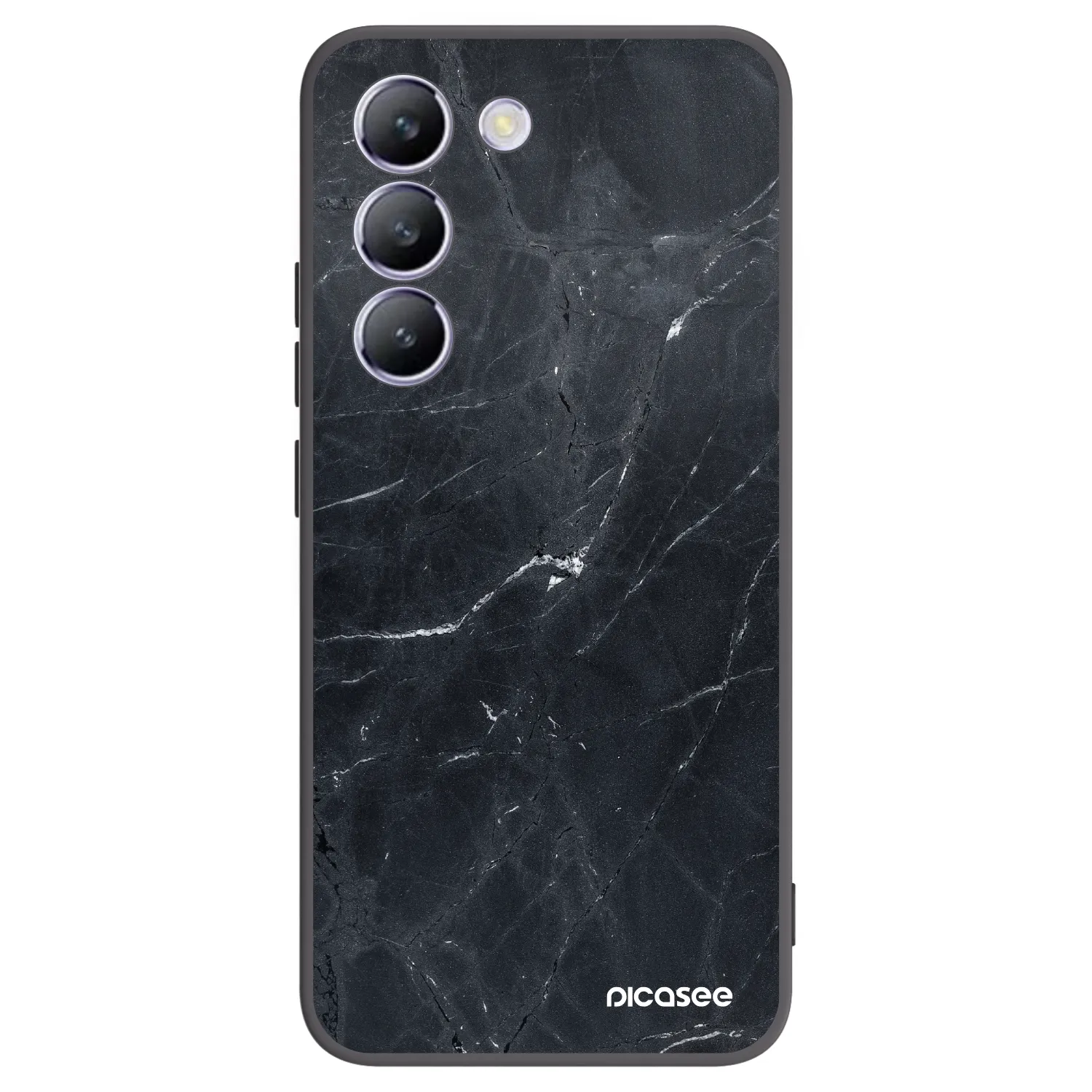 Picasee silikonski črni ovitek za Vivo V40 SE 5G - Black marble