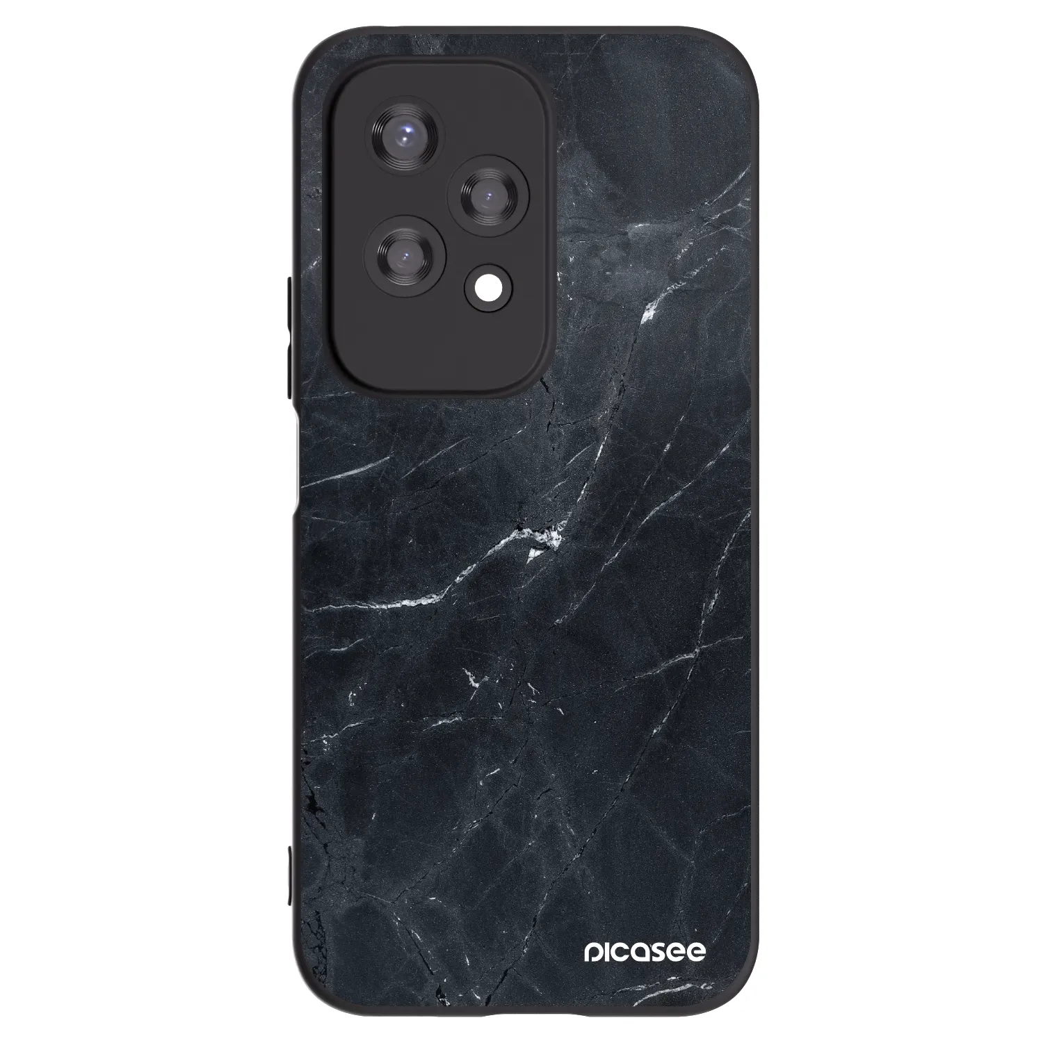 Picasee silikonski črni ovitek za Honor 200 Lite - Black marble