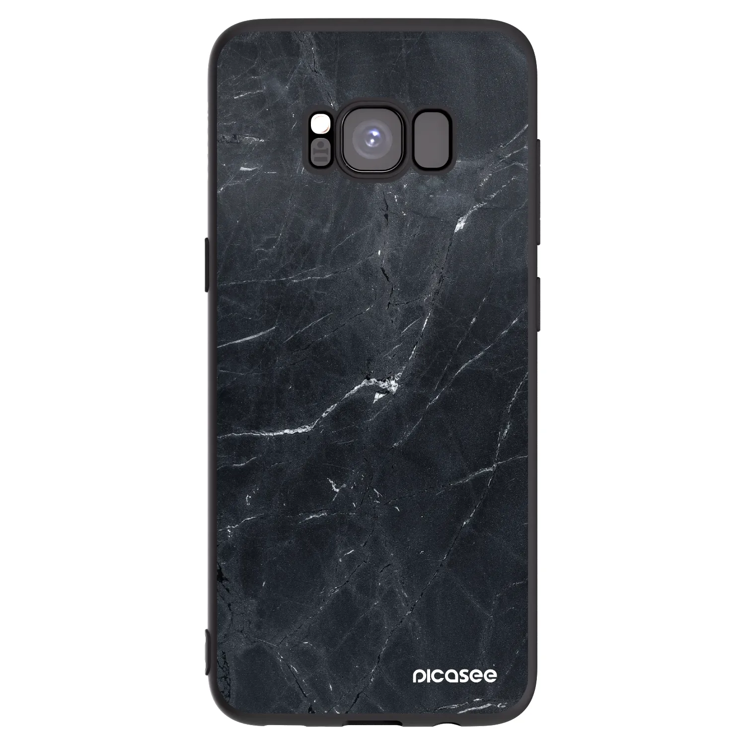 Picasee silikonski črni ovitek za Samsung Galaxy S8 G950F - Black marble