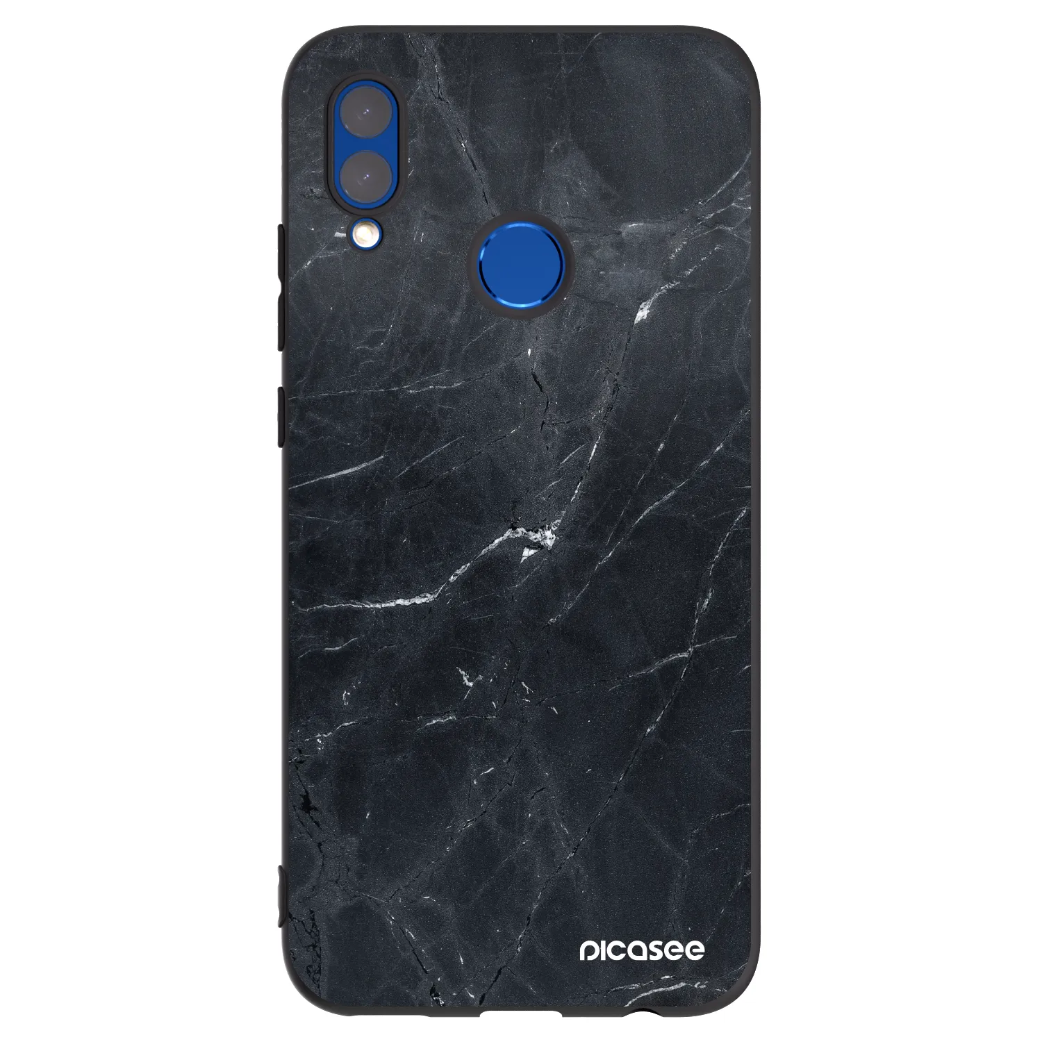 Picasee silikonski črni ovitek za Honor 10 Lite - Black marble