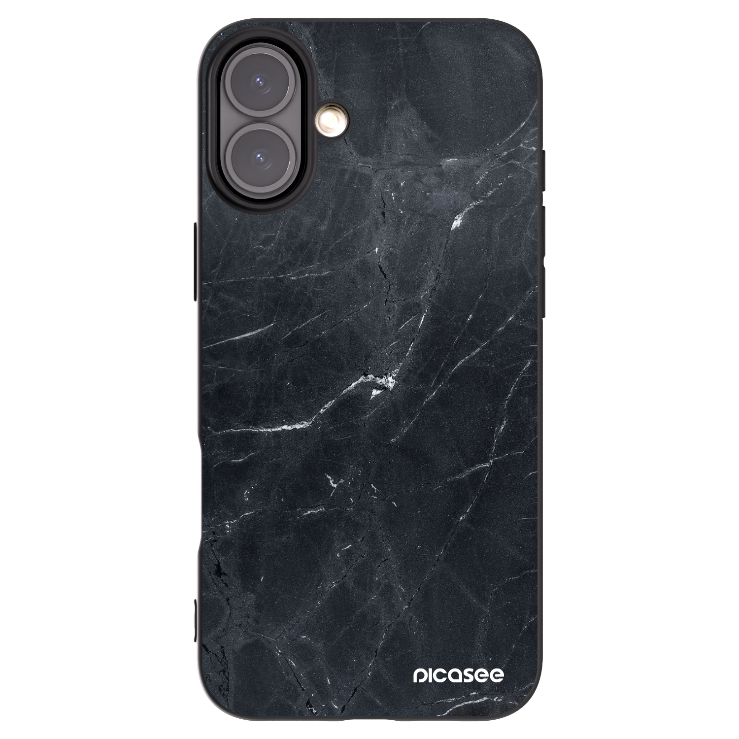 Picasee silikonski črni ovitek za Apple iPhone 16 Plus - Black marble