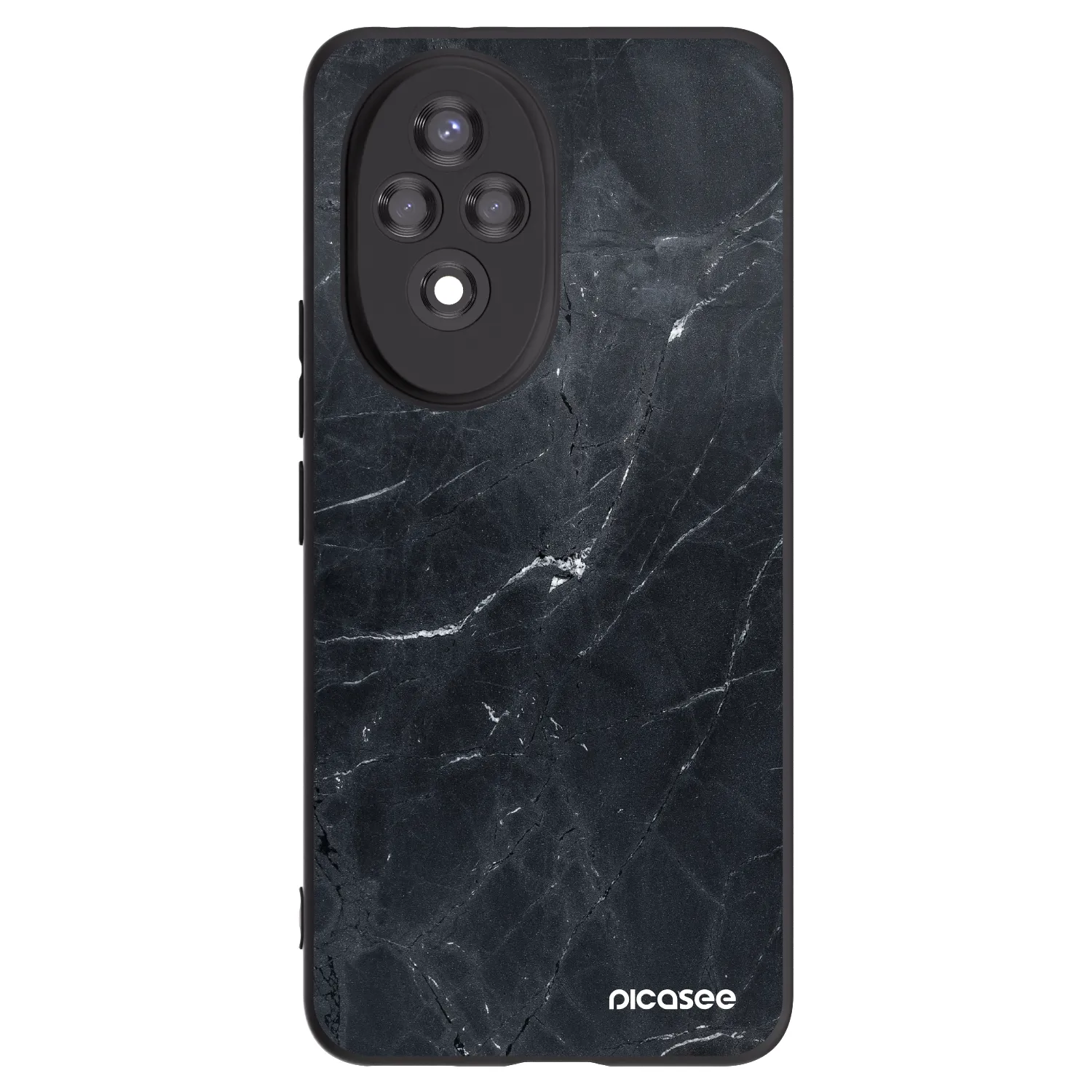 Picasee silikonski črni ovitek za Honor 200 5G - Black marble