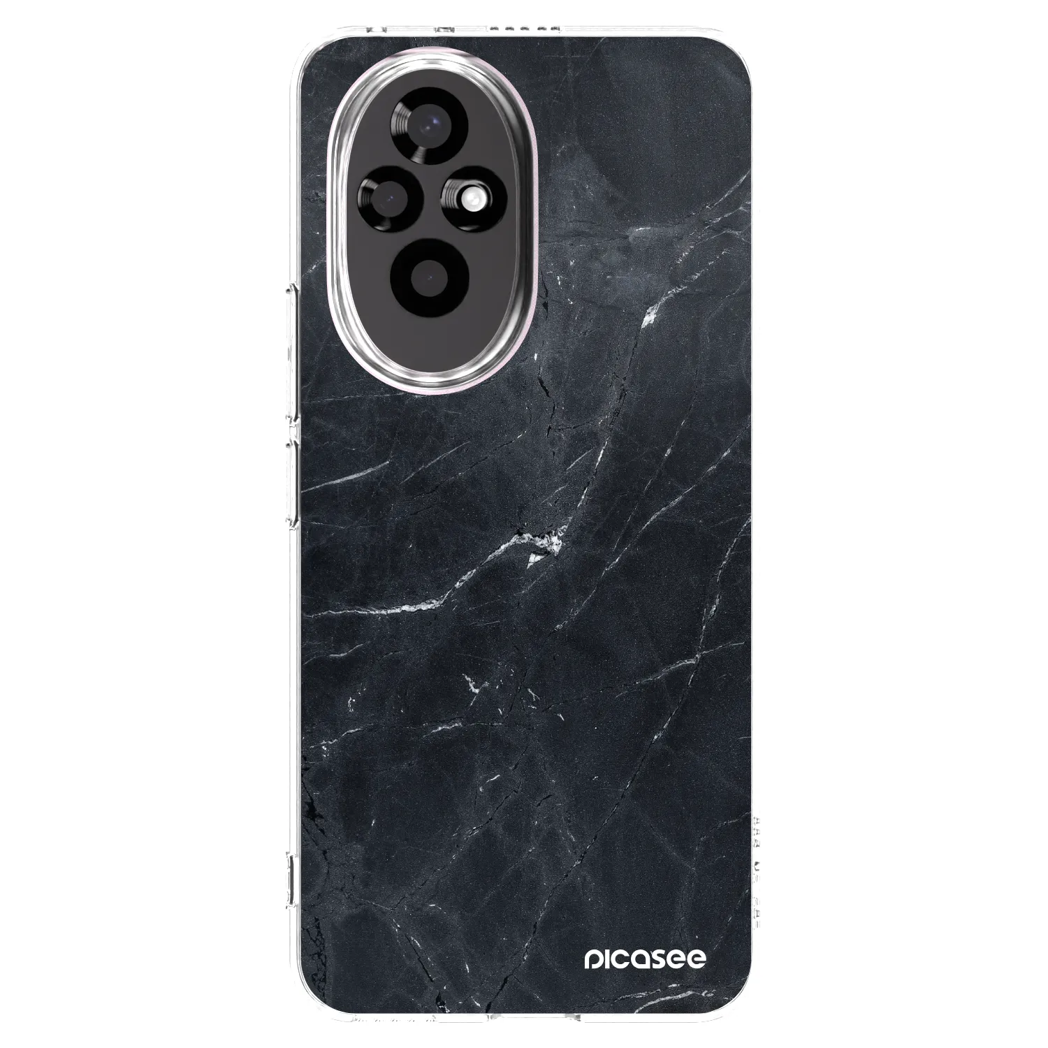 Picasee silikonski prozorni ovitek za Honor 200 5G - Black marble
