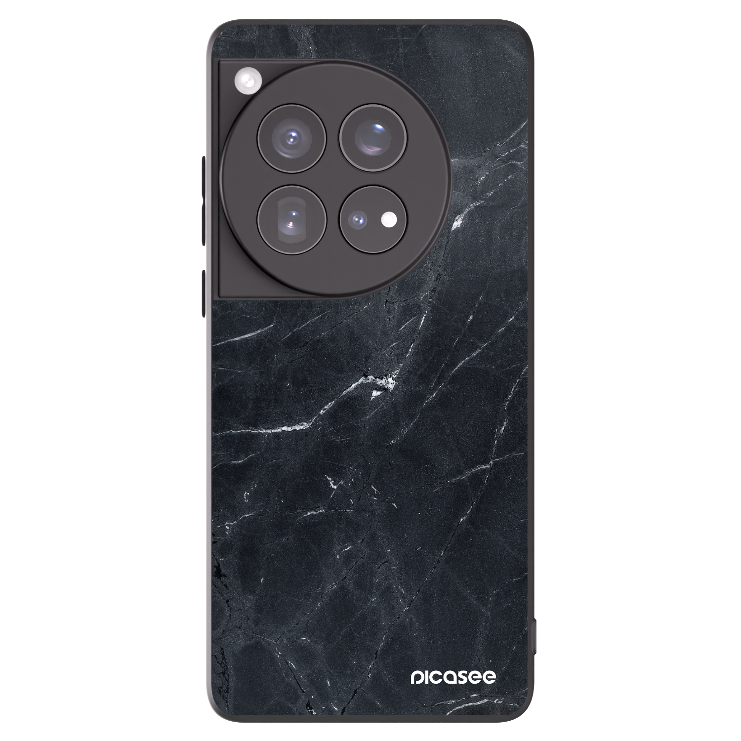 Picasee silikonski črni ovitek za OnePlus 12 5G - Black marble