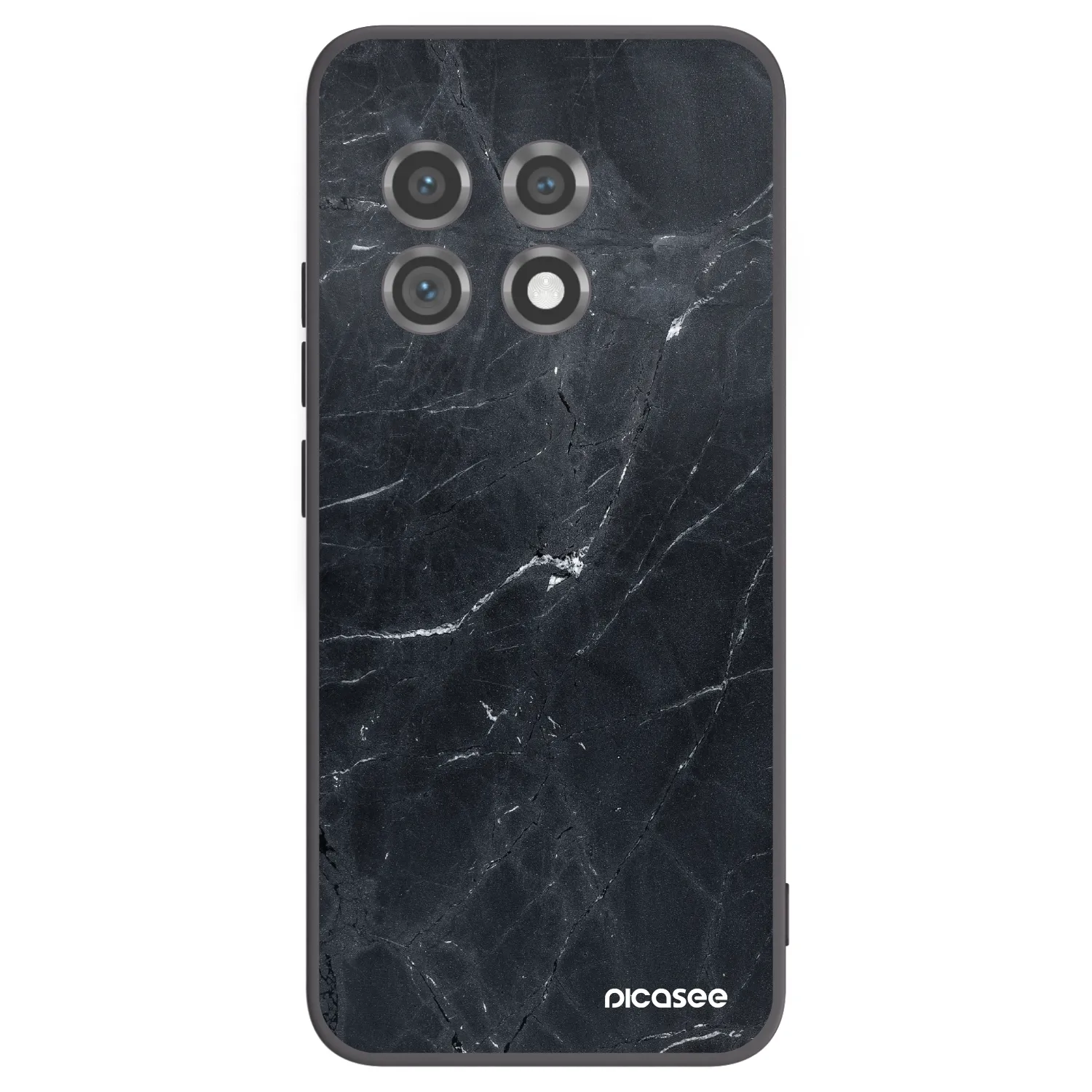 Picasee silikonski črni ovitek za OnePlus 11 5G - Black marble