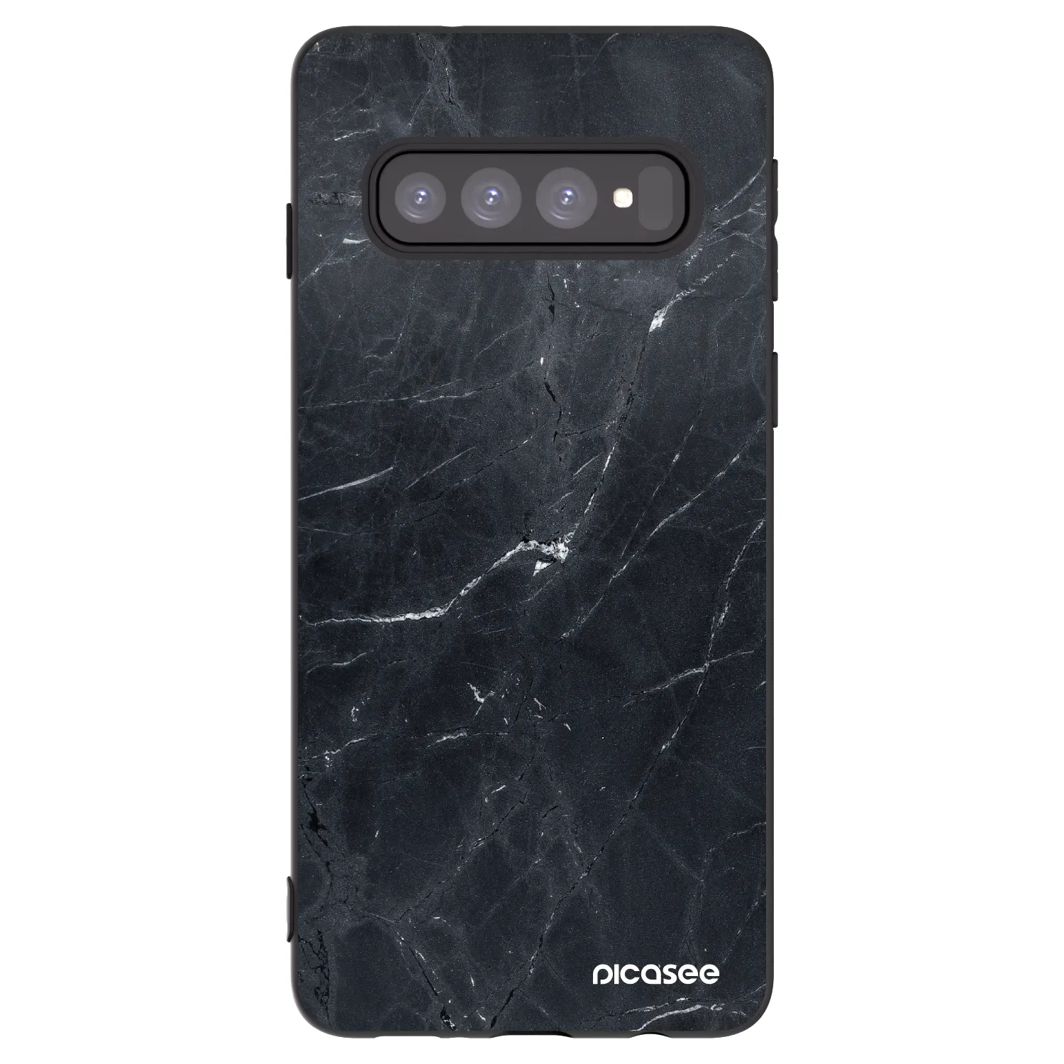 Picasee silikonski črni ovitek za Samsung Galaxy S10 G973 - Black marble
