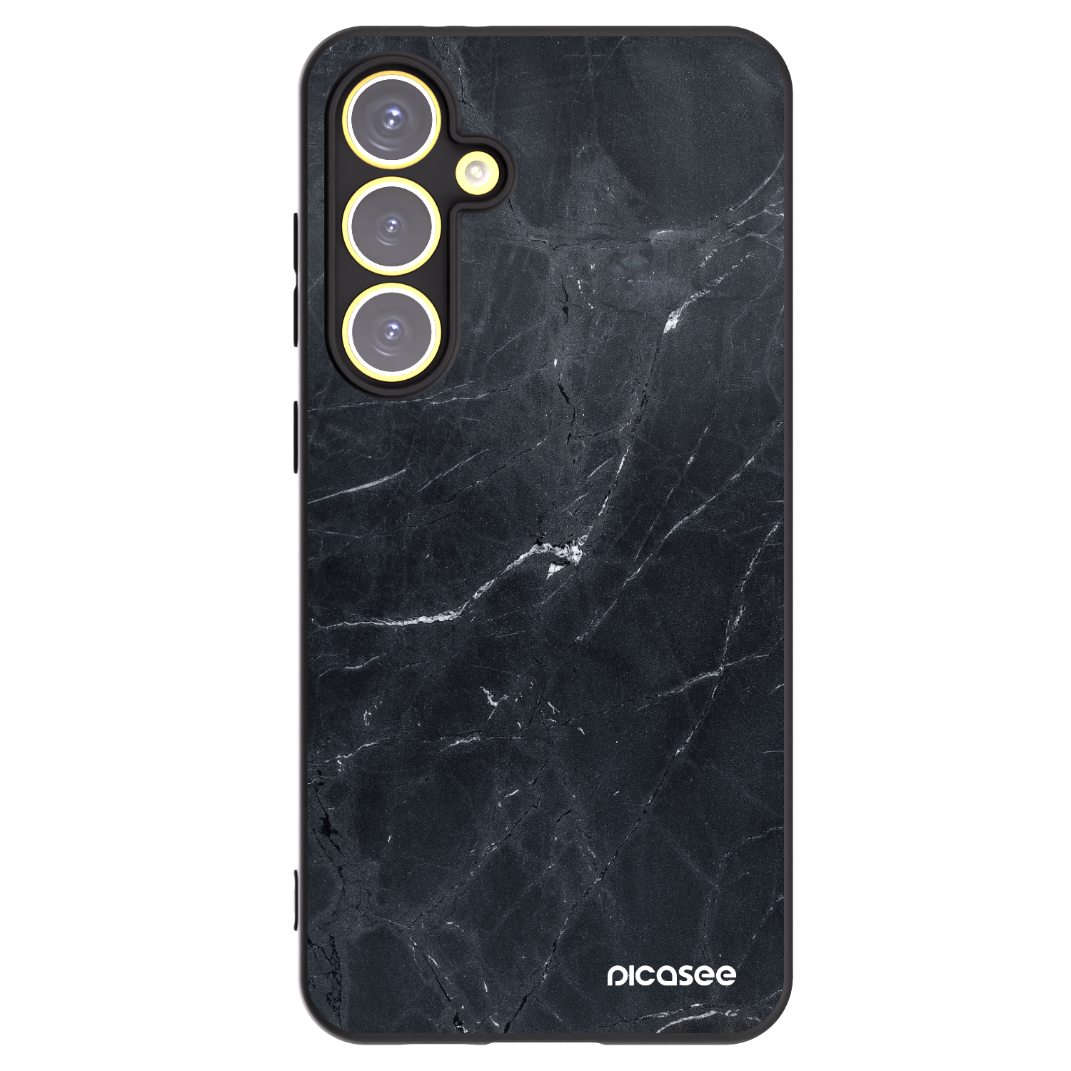 Picasee silikonski črni ovitek za Samsung Galaxy S24 FE S721B - Black marble