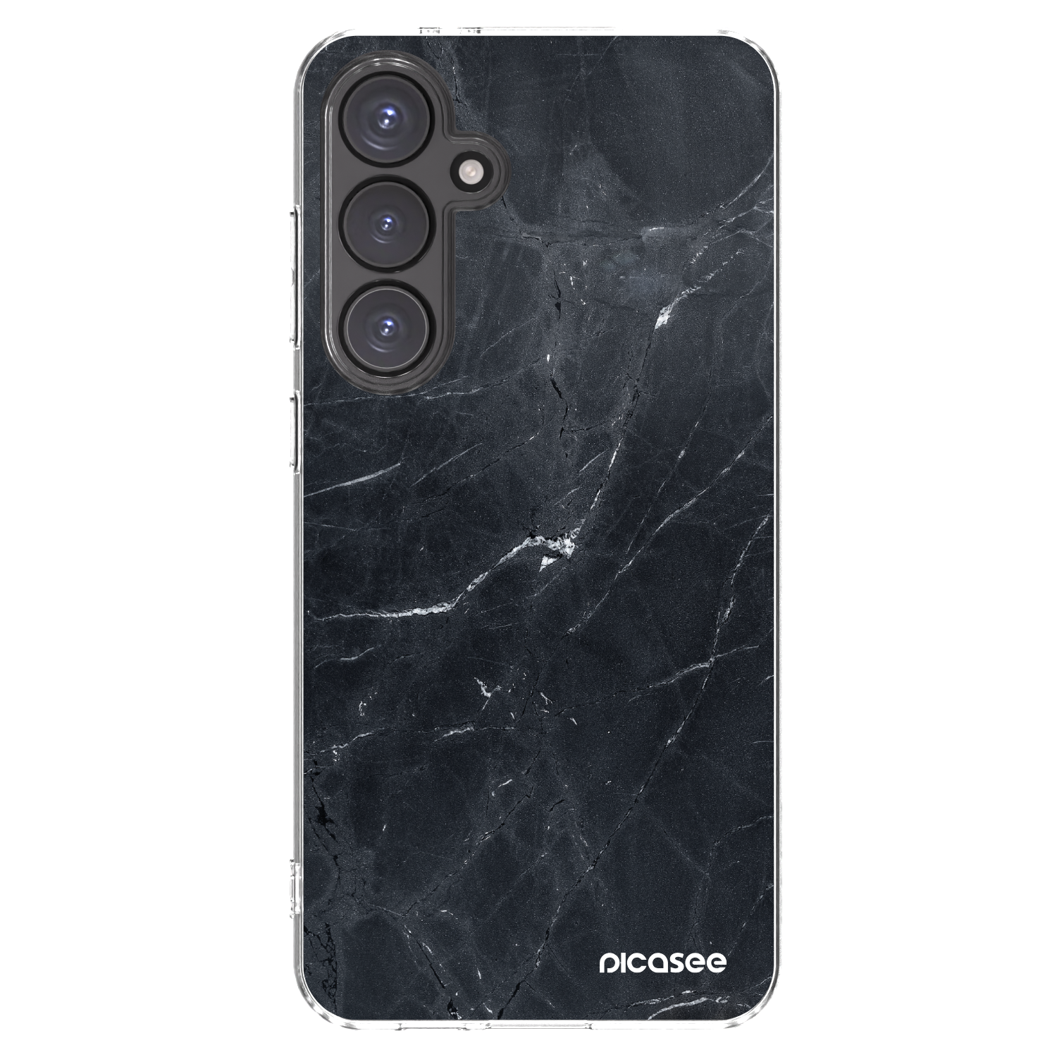 Picasee silikonski prozorni ovitek za Samsung Galaxy S24 FE S721B - Black marble