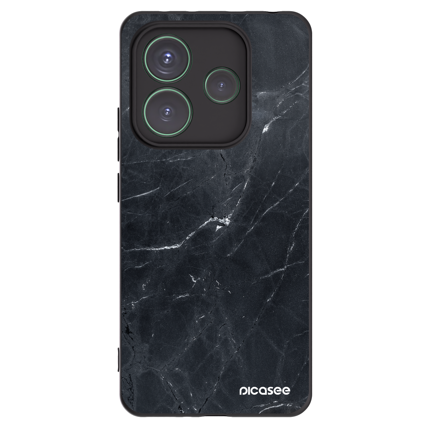 Picasee silikonski črni ovitek za Xiaomi Redmi Note 14 5G - Black marble
