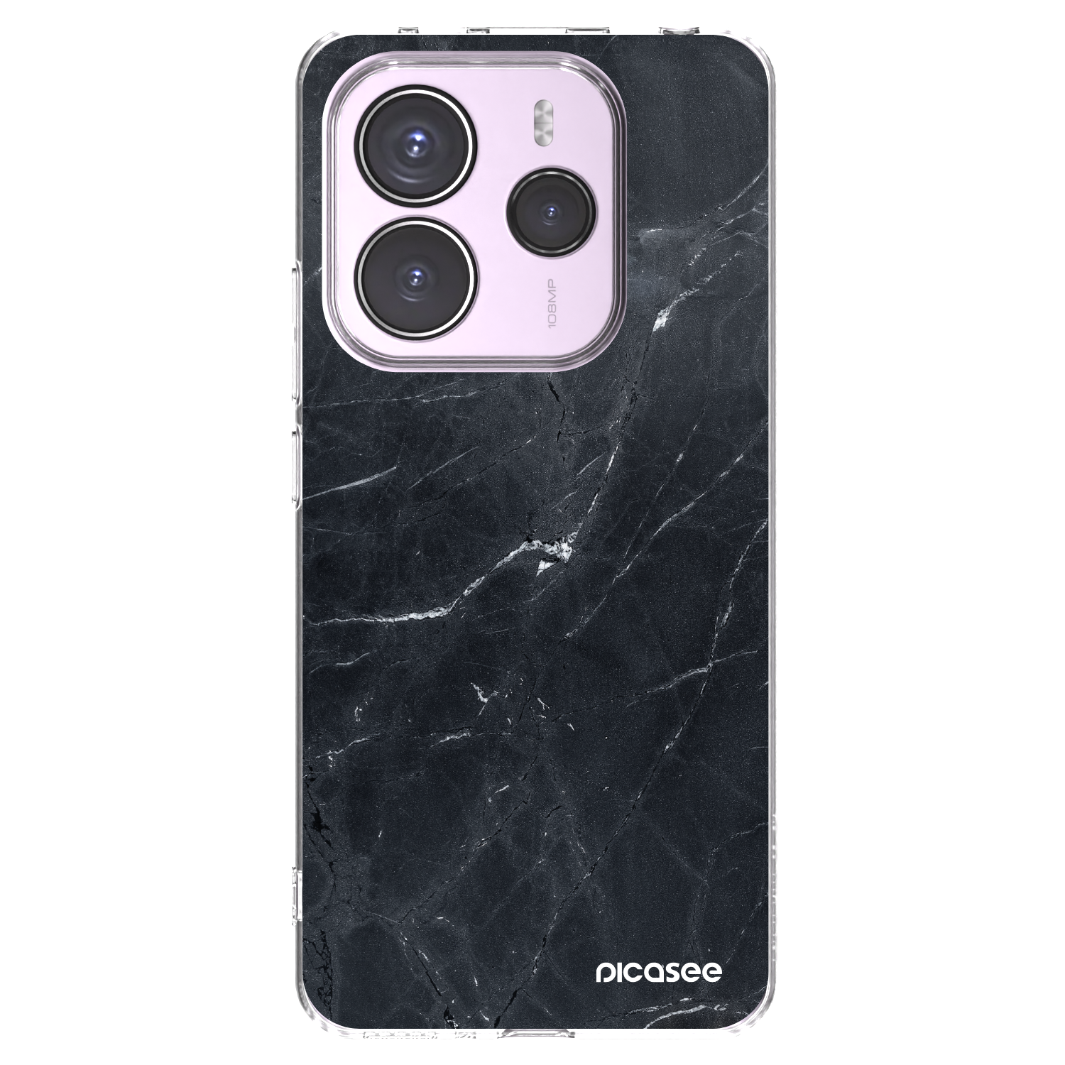 Picasee silikonski prozorni ovitek za Xiaomi Redmi Note 14 5G - Black marble