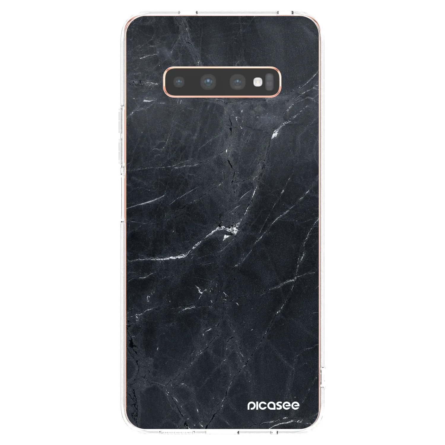 Picasee silikonski prozorni ovitek za Samsung Galaxy S10 Plus G975 - Black marble