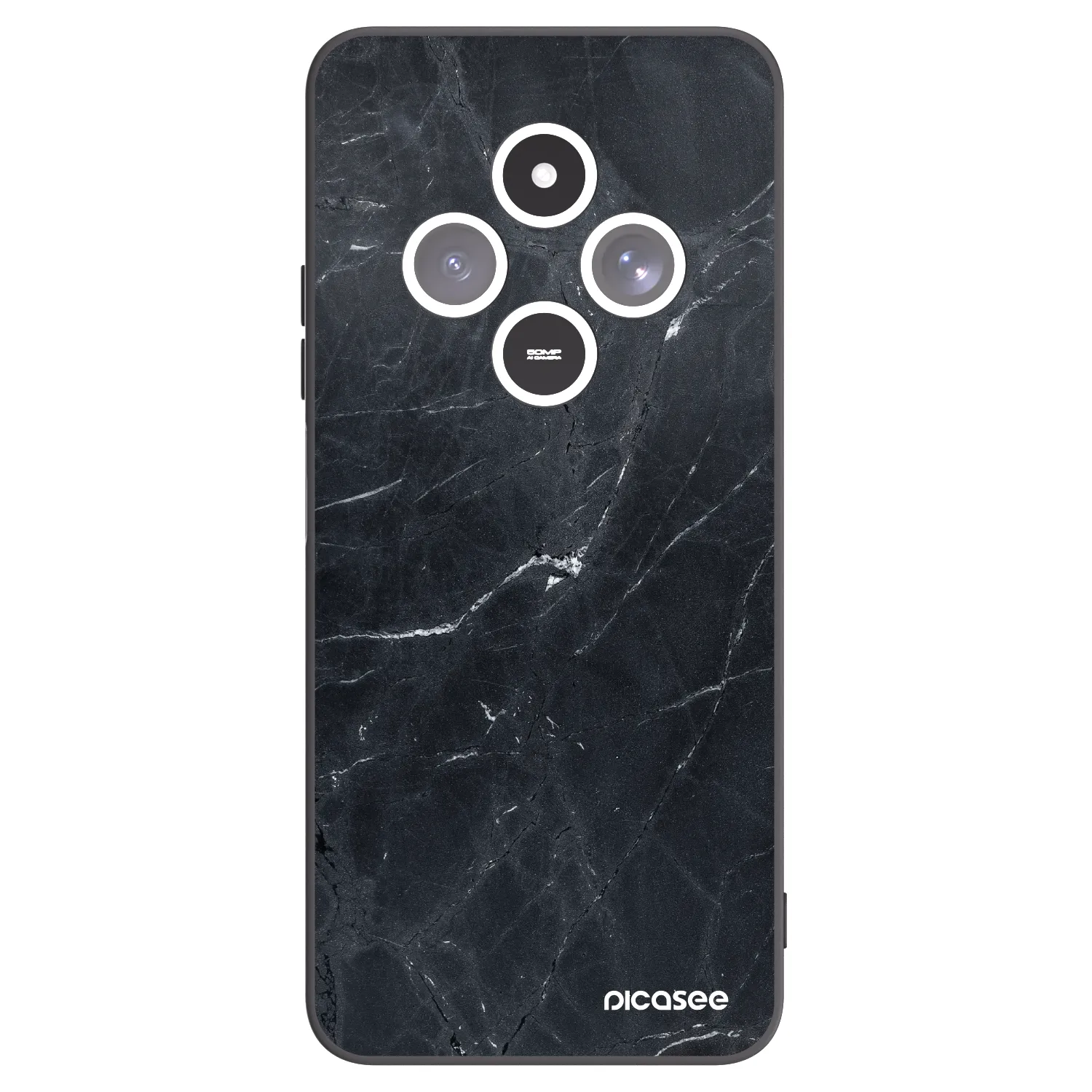 Picasee silikonski črni ovitek za Xiaomi Redmi 14C - Black marble