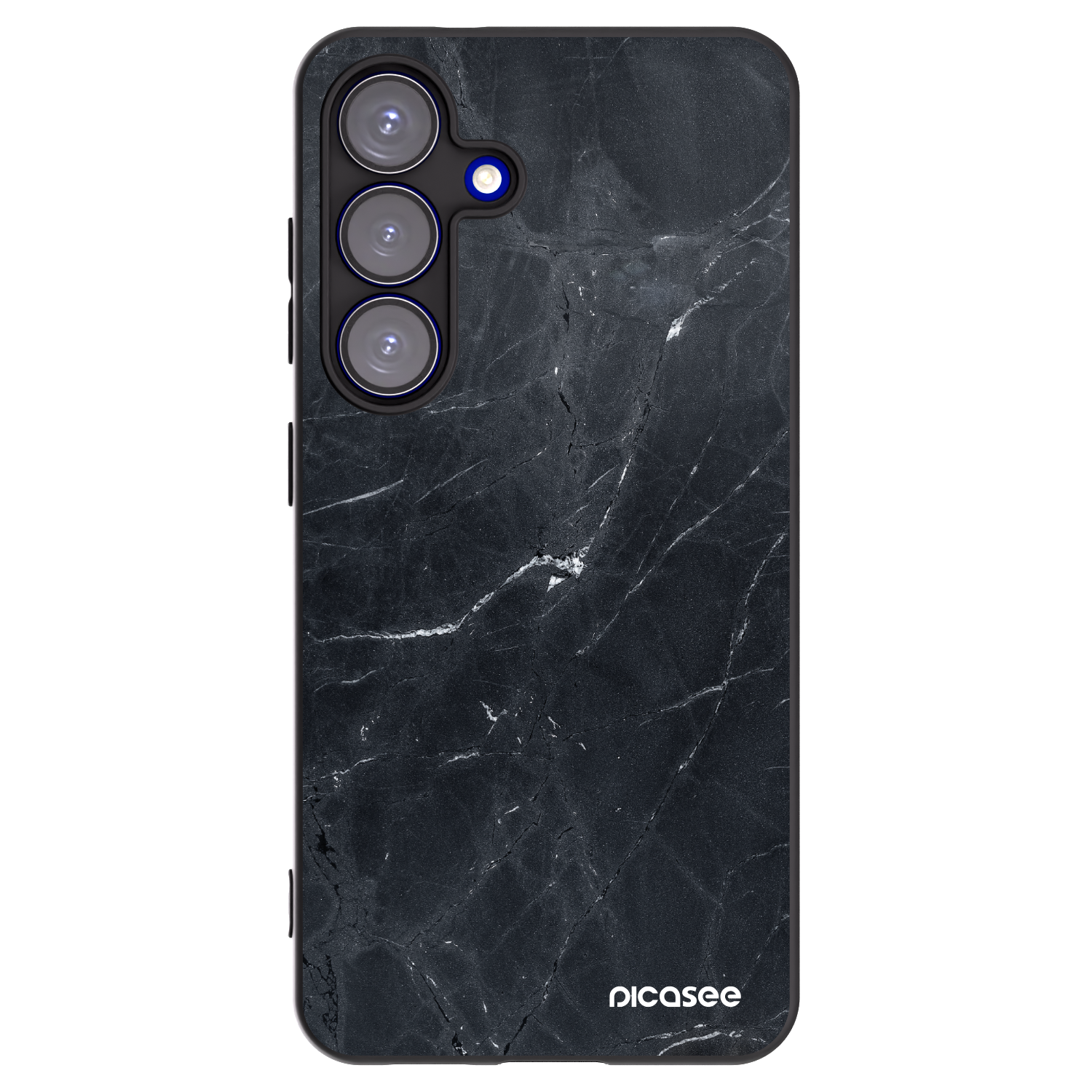 Picasee silikonski črni ovitek za Samsung Galaxy S25 5G - Black marble