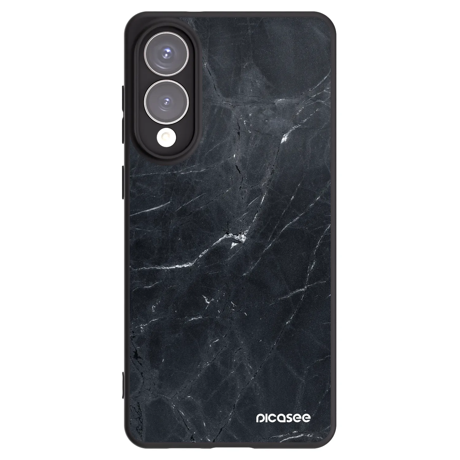 Picasee silikonski črni ovitek za Samsung Galaxy S25 Edge 5G - Black marble