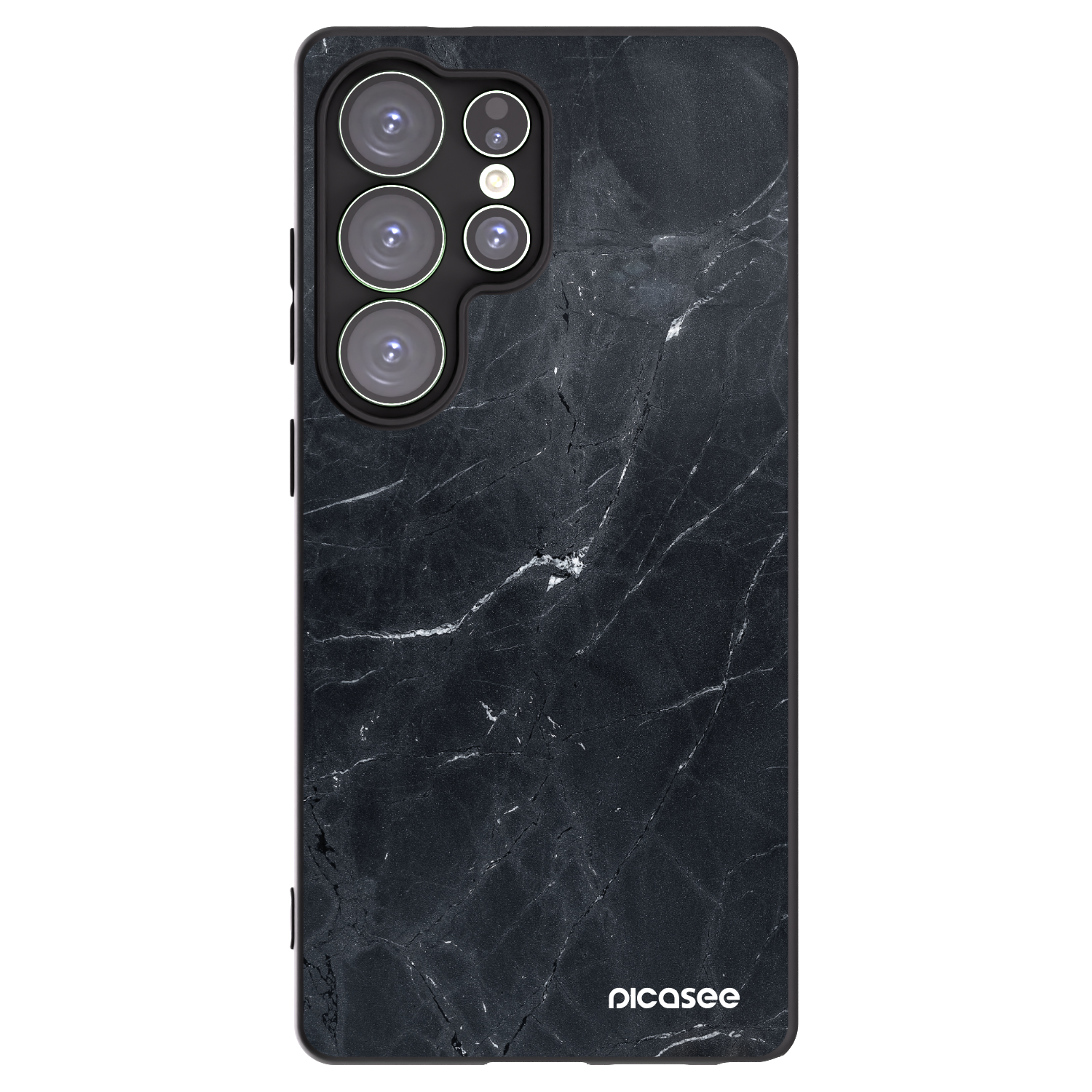 Picasee silikonski črni ovitek za Samsung Galaxy S25 Ultra 5G - Black marble