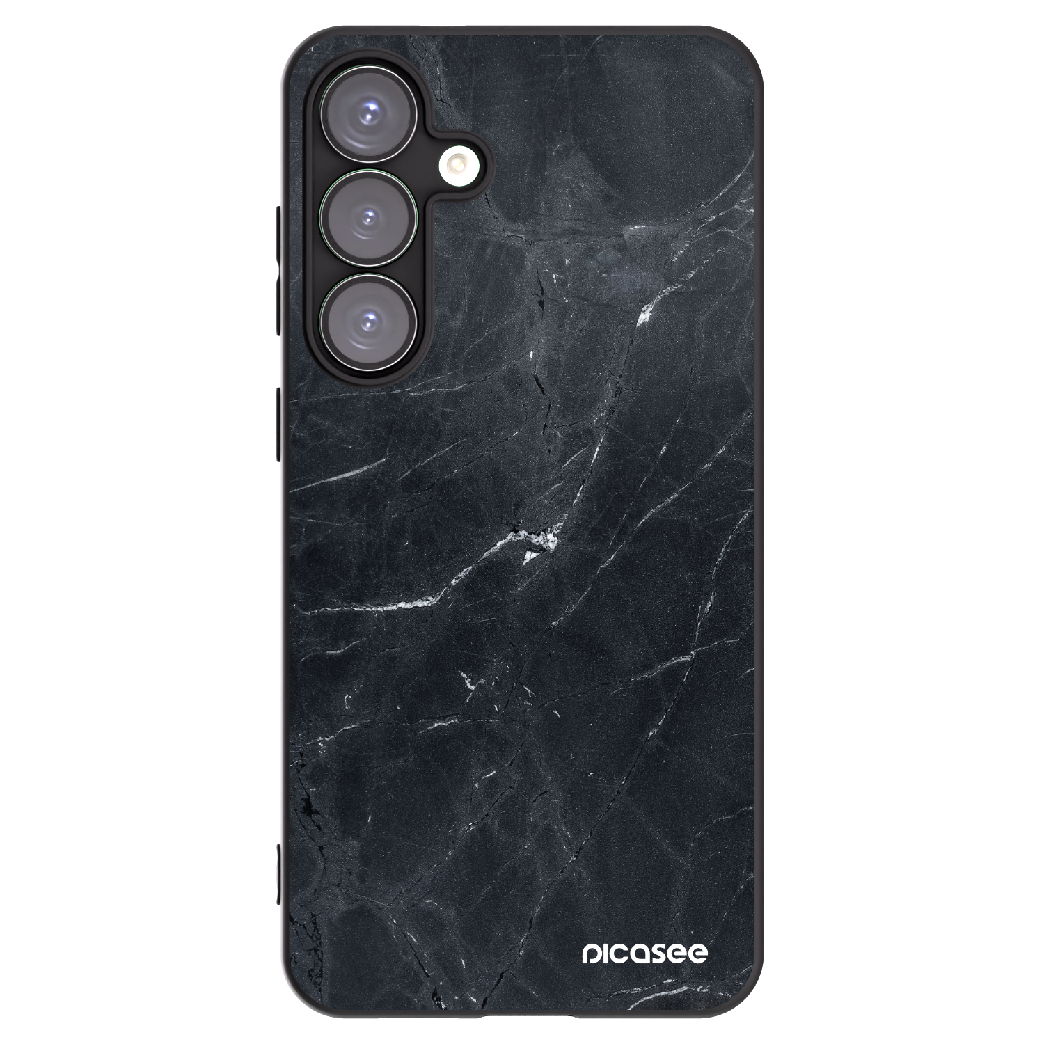 Picasee silikonski črni ovitek za Samsung Galaxy S25+ 5G - Black marble