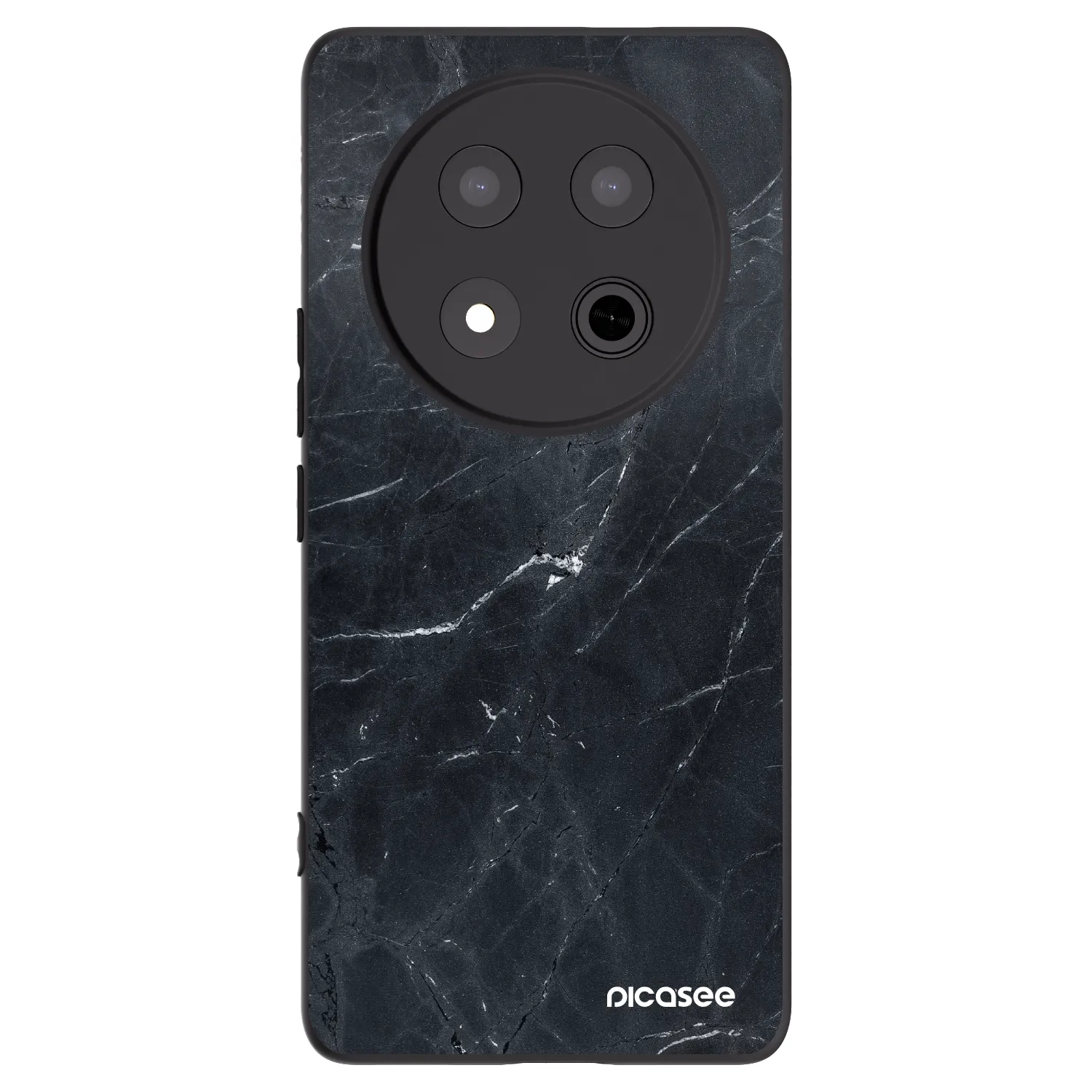 Picasee silikonski črni ovitek za Honor Magic7 Lite 5G - Black marble