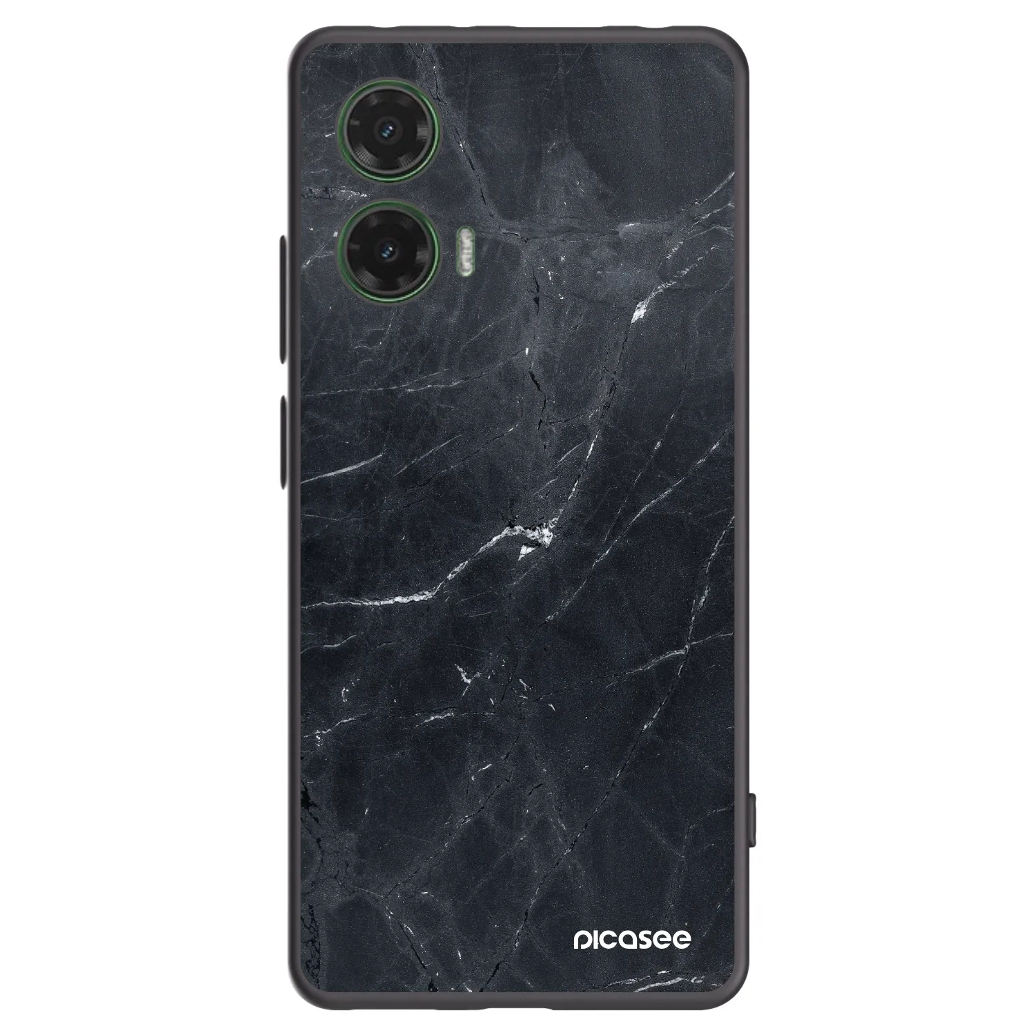 Picasee silikonski črni ovitek za Motorola Moto G35 5G - Black marble