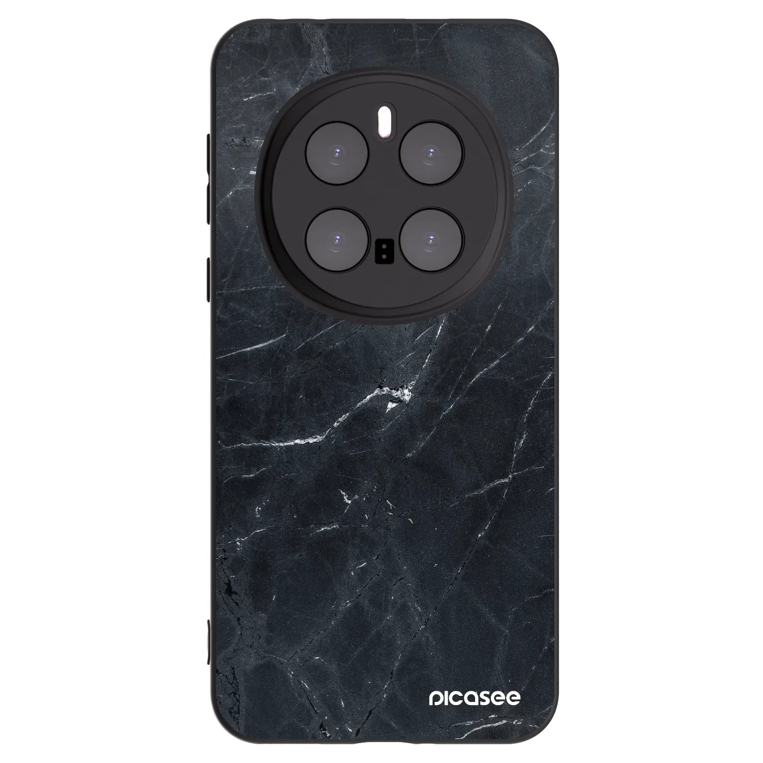 Picasee silikonski črni ovitek za Honor Magic7 Pro 5G - Black marble