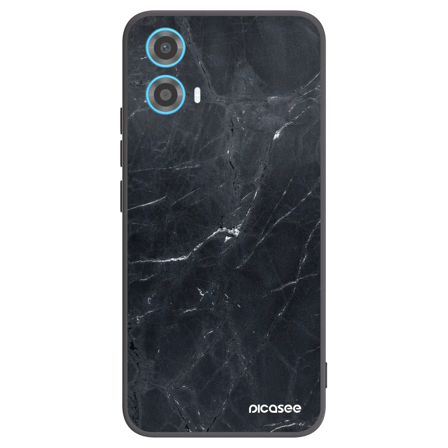 Picasee silikonski črni ovitek za Motorola Moto G34 5G - Black marble