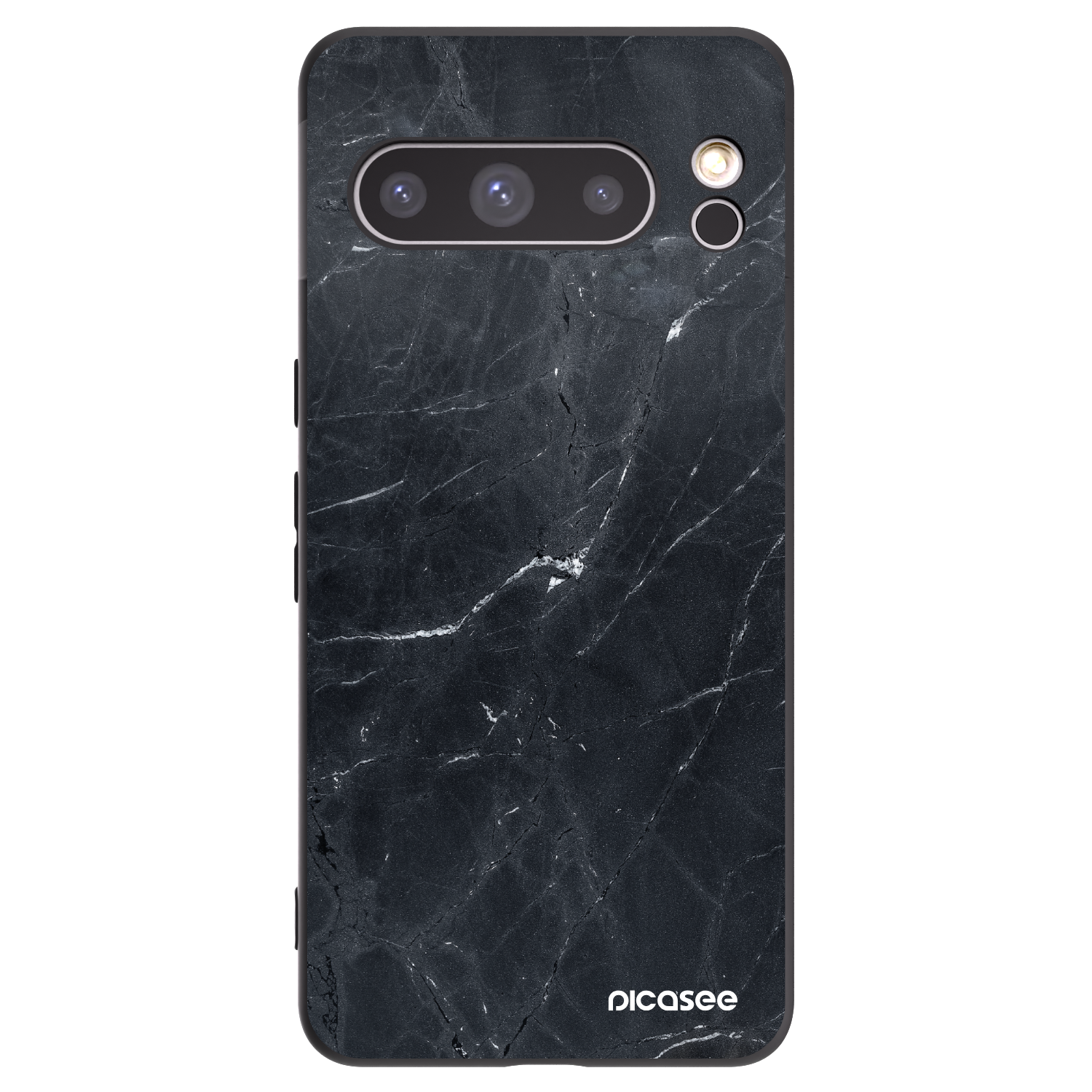Picasee silikonski črni ovitek za Google Pixel 8 Pro - Black marble