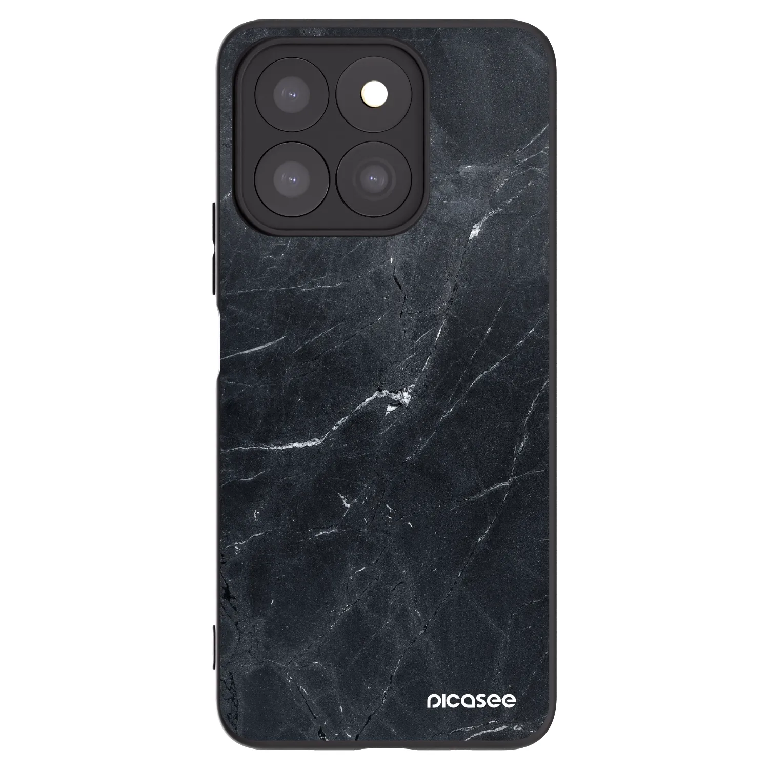 Picasee silikonski črni ovitek za Honor X8c - Black marble