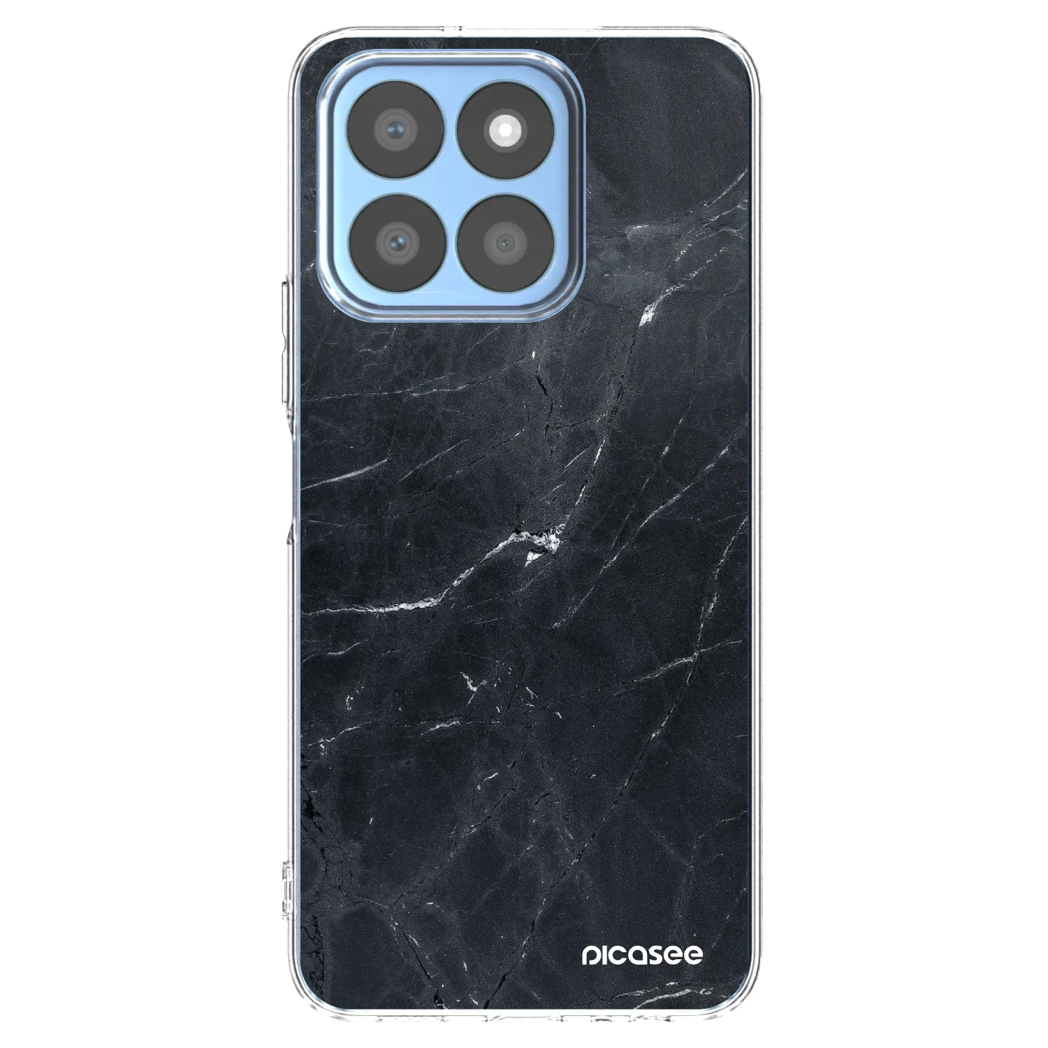 Picasee silikonski prozorni ovitek za Honor X8c - Black marble