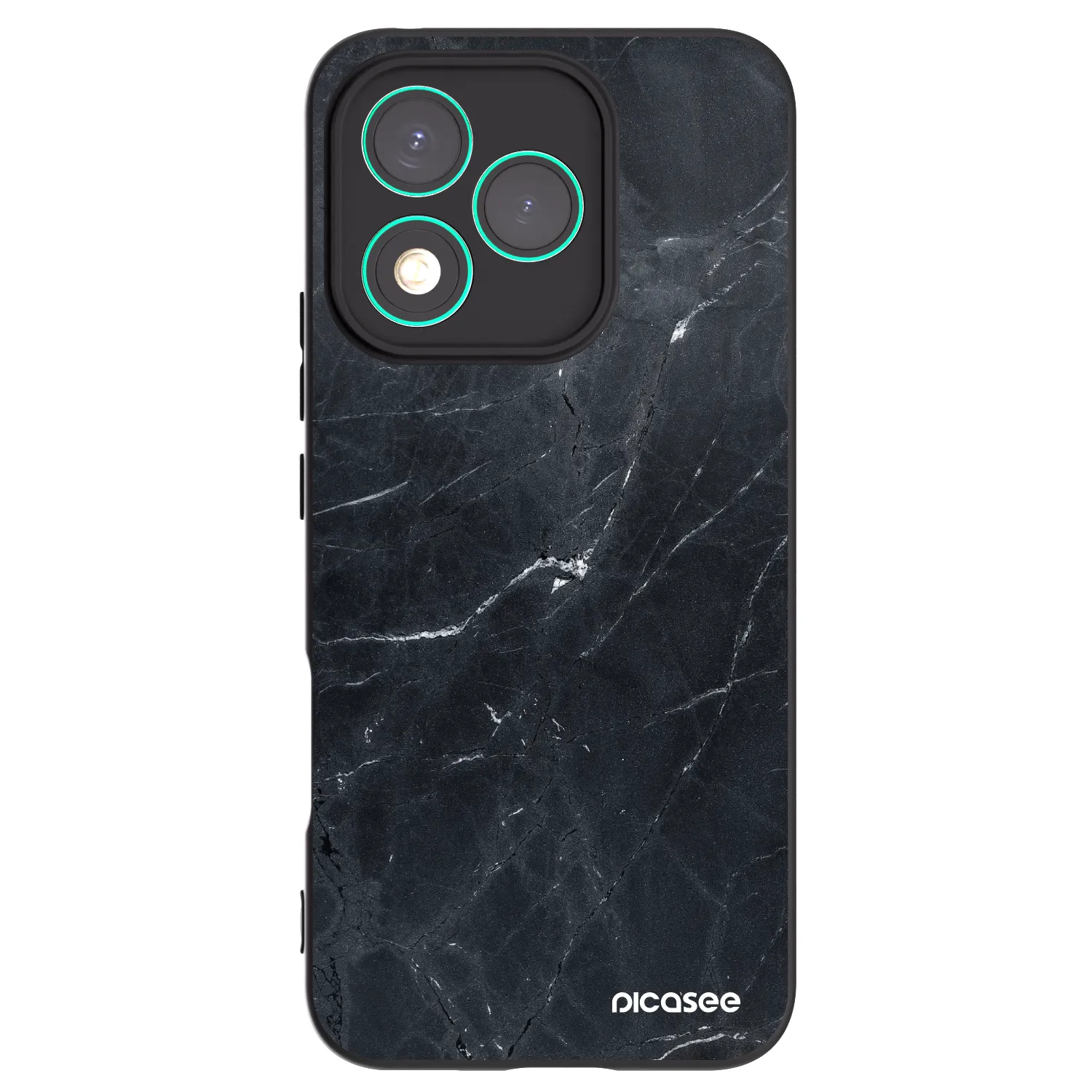 Picasee silikonski črni ovitek za Honor 400 Lite 5G - Black marble