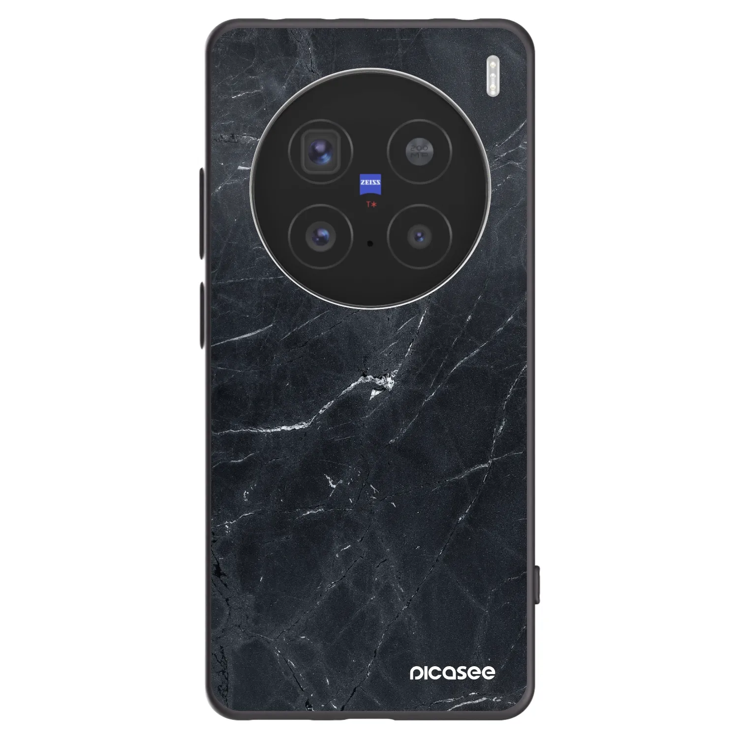 Picasee silikonski črni ovitek za Vivo X200 Pro - Black marble