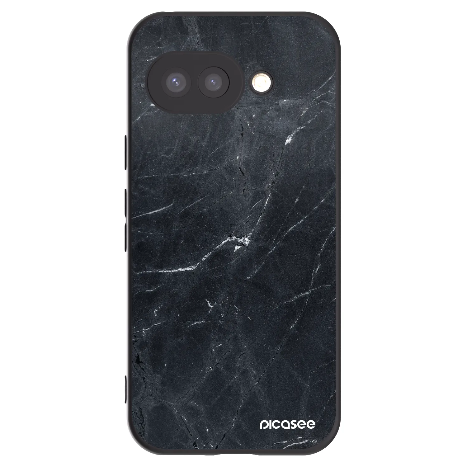 Picasee silikonski črni ovitek za Google Pixel 9a - Black marble