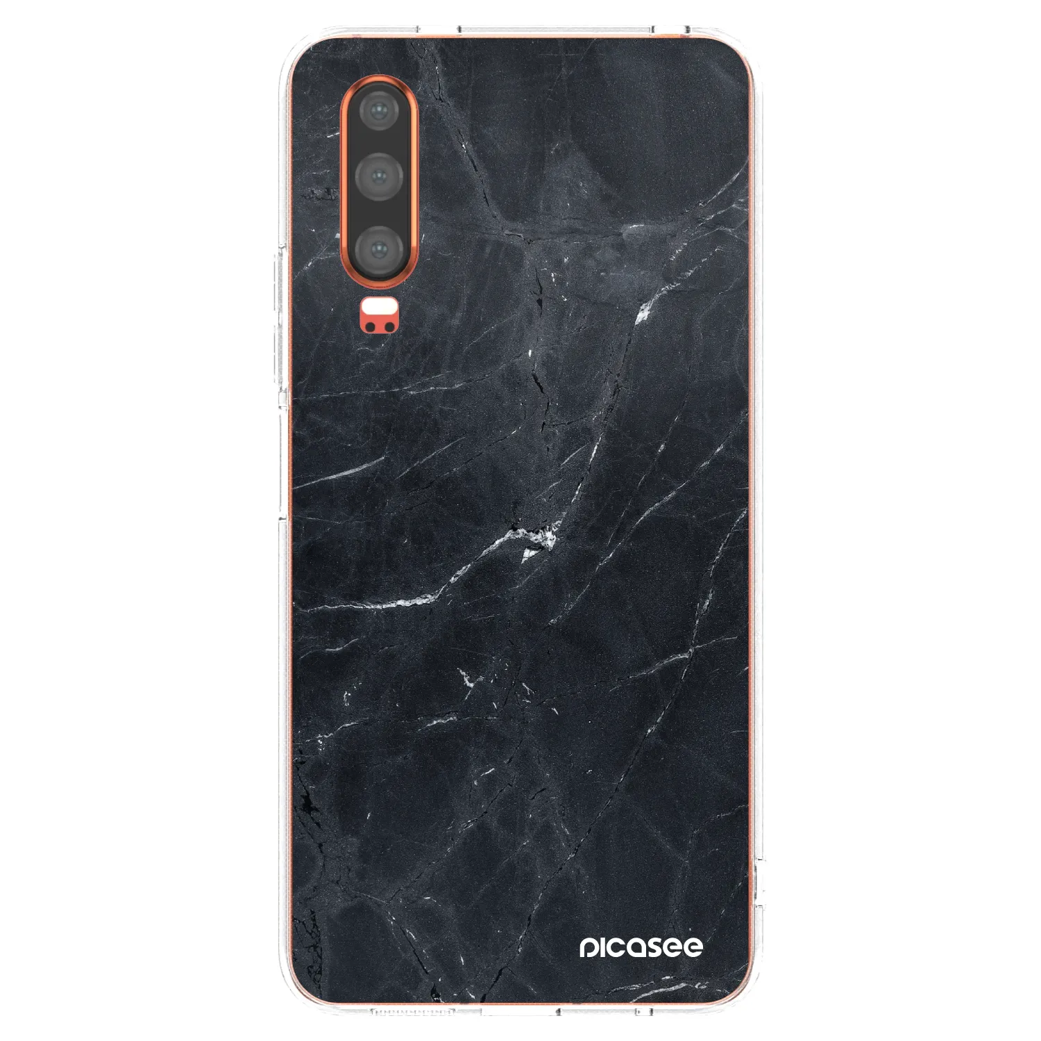 Picasee silikonski prozorni ovitek za Huawei P30 - Black marble
