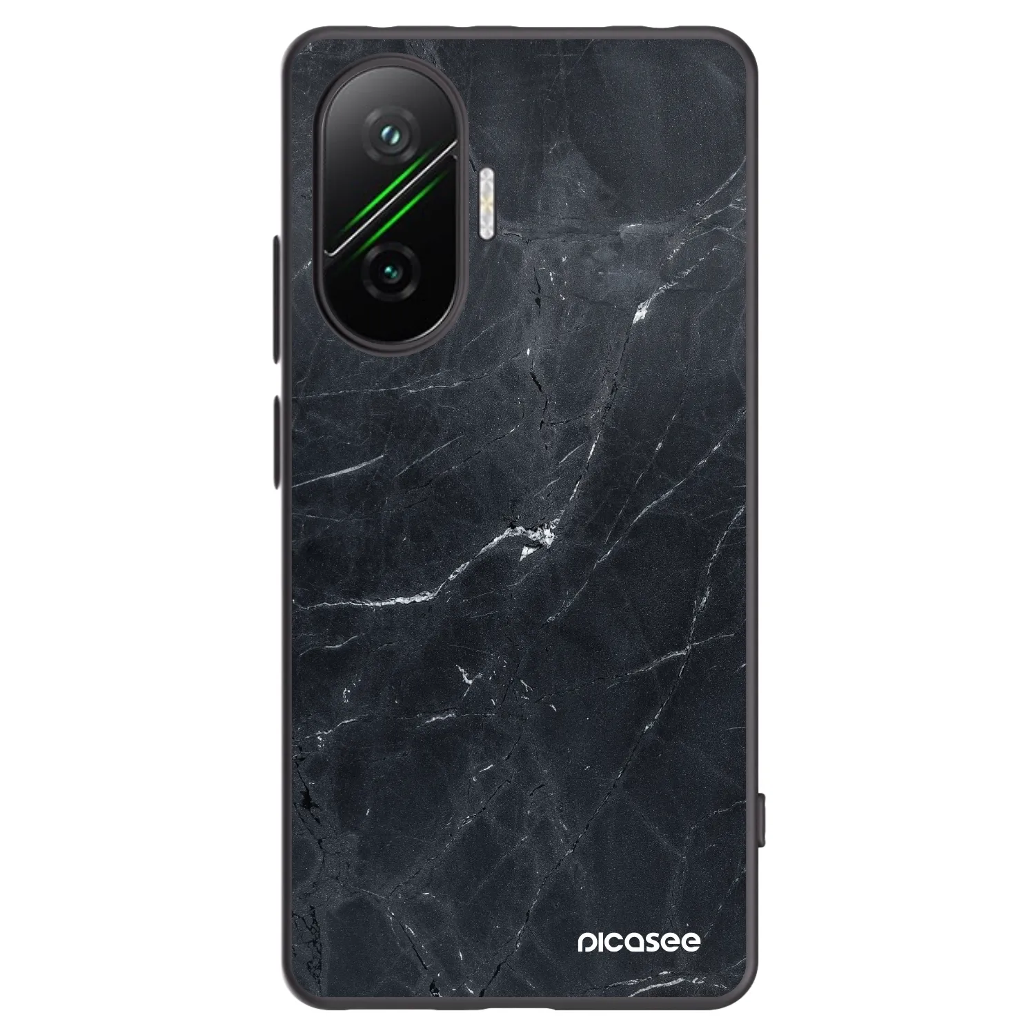 Picasee silikonski črni ovitek za Xiaomi Poco F7 Pro 5G - Black marble