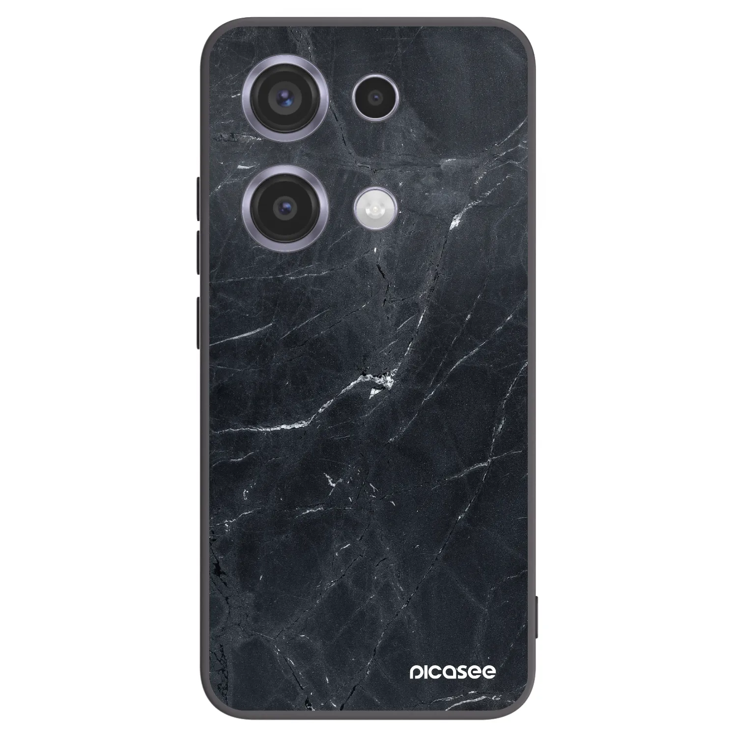Picasee silikonski črni ovitek za Xiaomi Redmi Note 14S - Black marble
