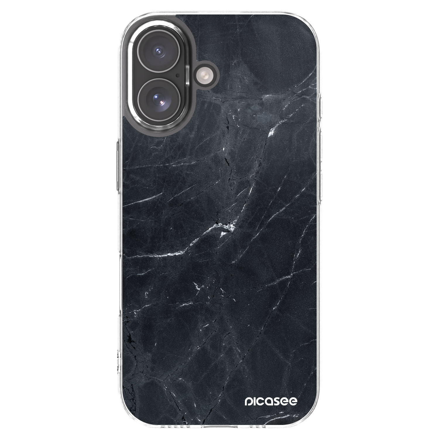 Picasee silikonski prozorni ovitek za Apple iPhone 17 - Black marble