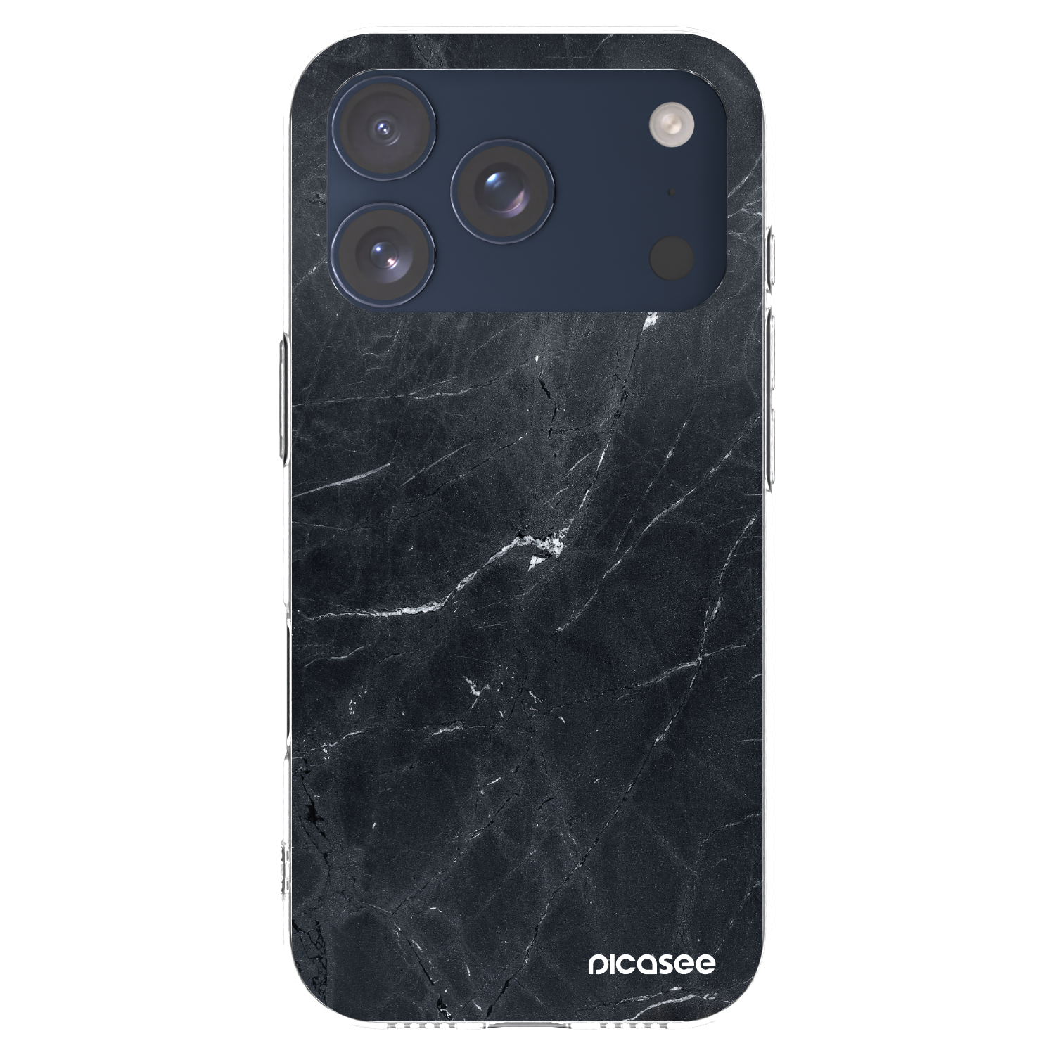 Picasee silikonski prozorni ovitek za Apple iPhone 17 Pro - Black marble