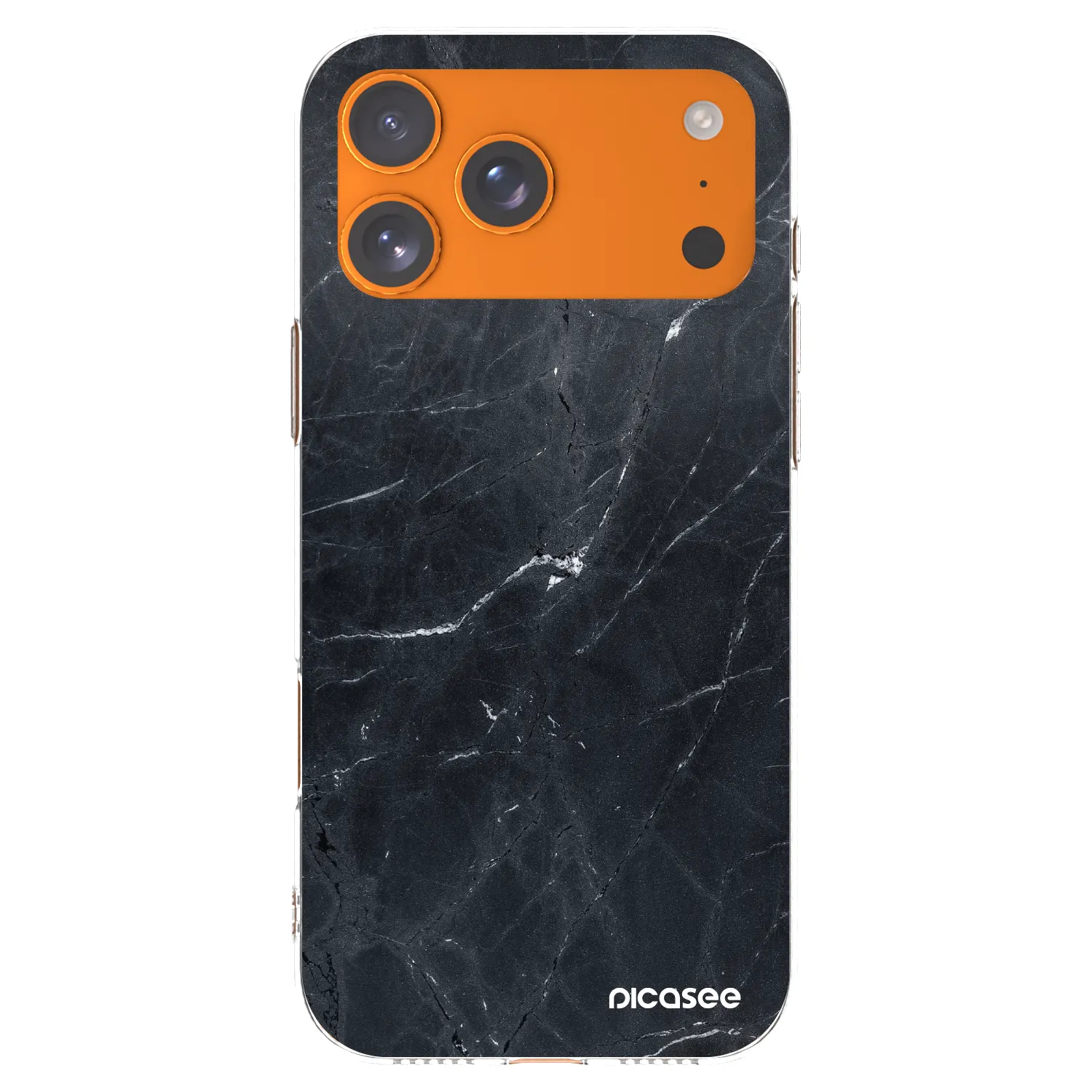 Picasee silikonski prozorni ovitek za Apple iPhone 17 Pro Max - Black marble