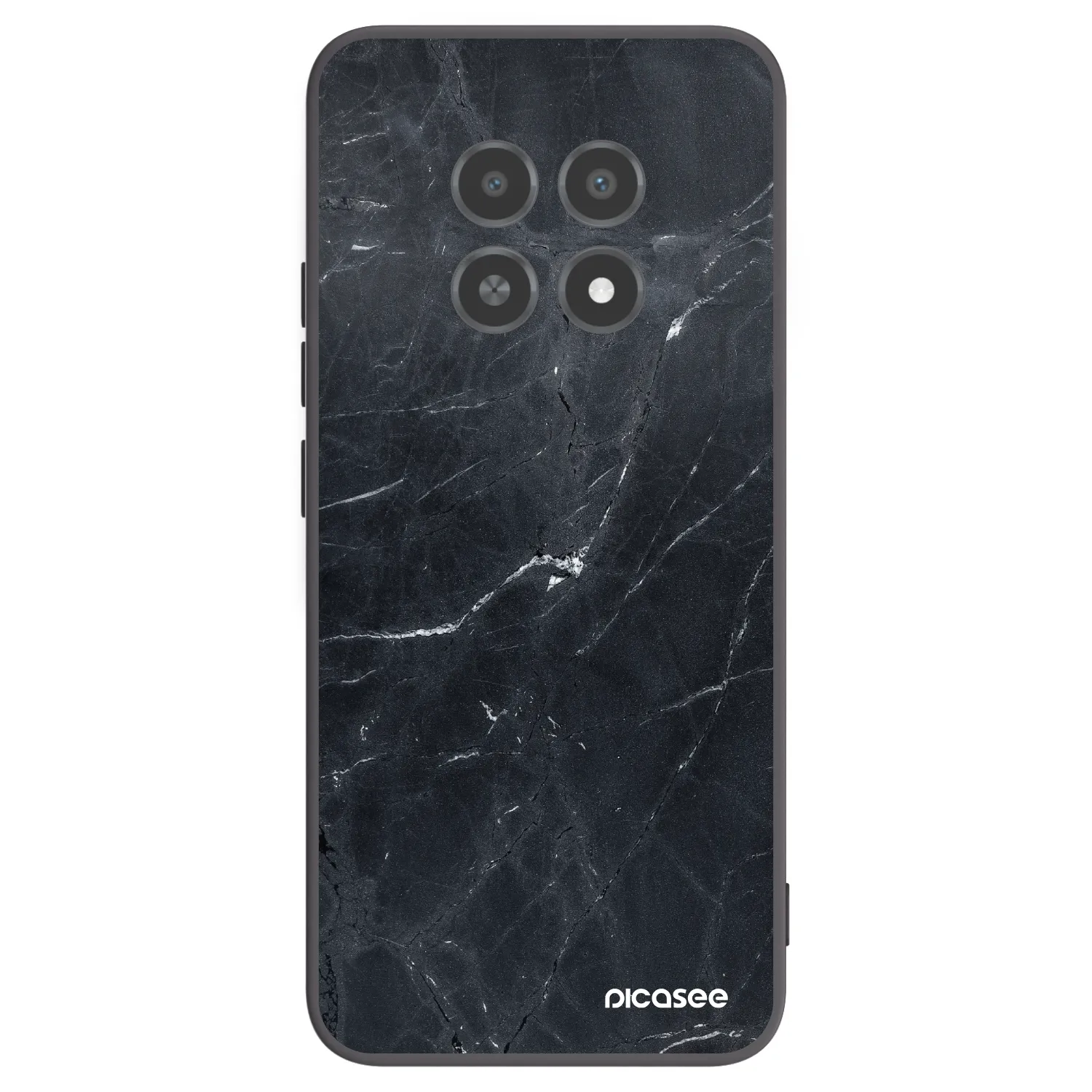 Picasee silikonski črni ovitek za Realme 12X - Black marble