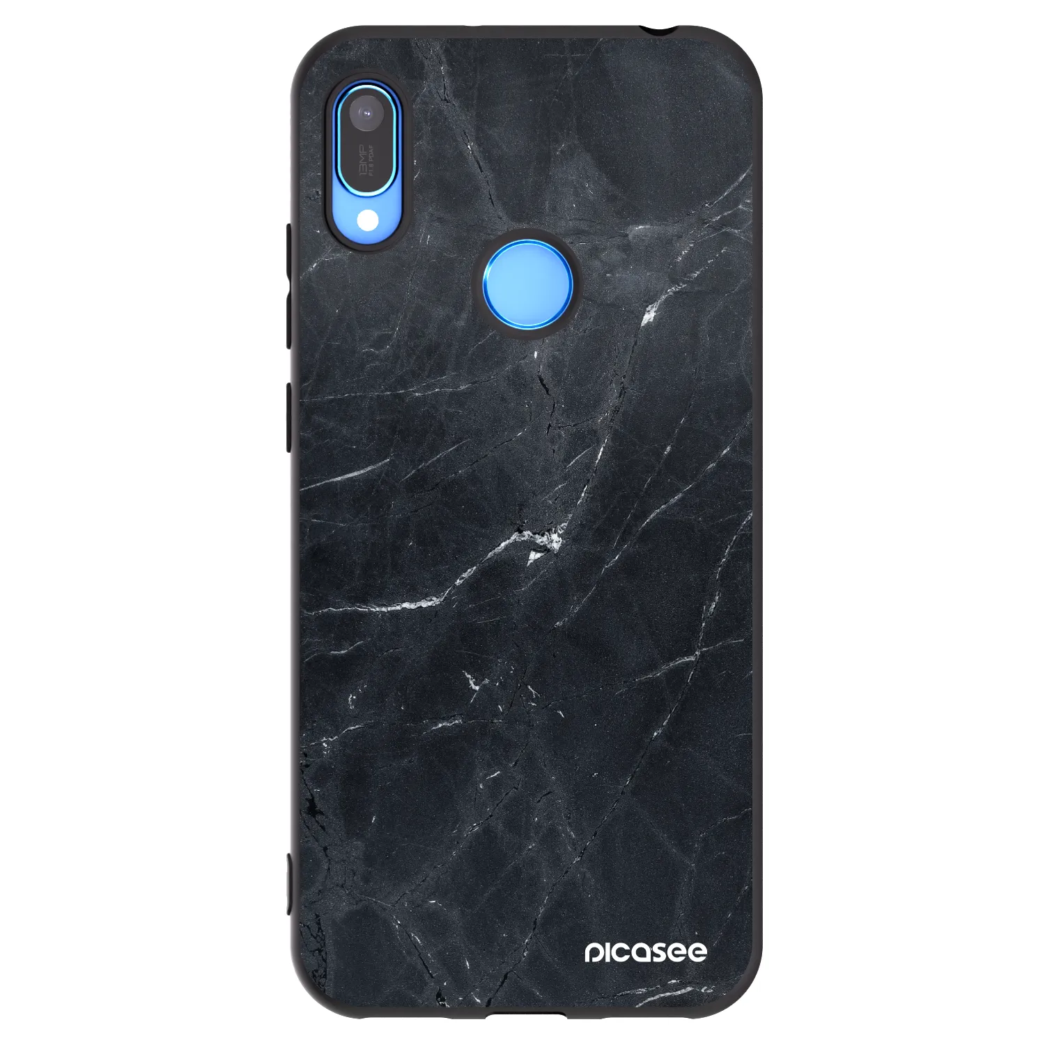 Picasee silikonski črni ovitek za Huawei Y6 2019 - Black marble