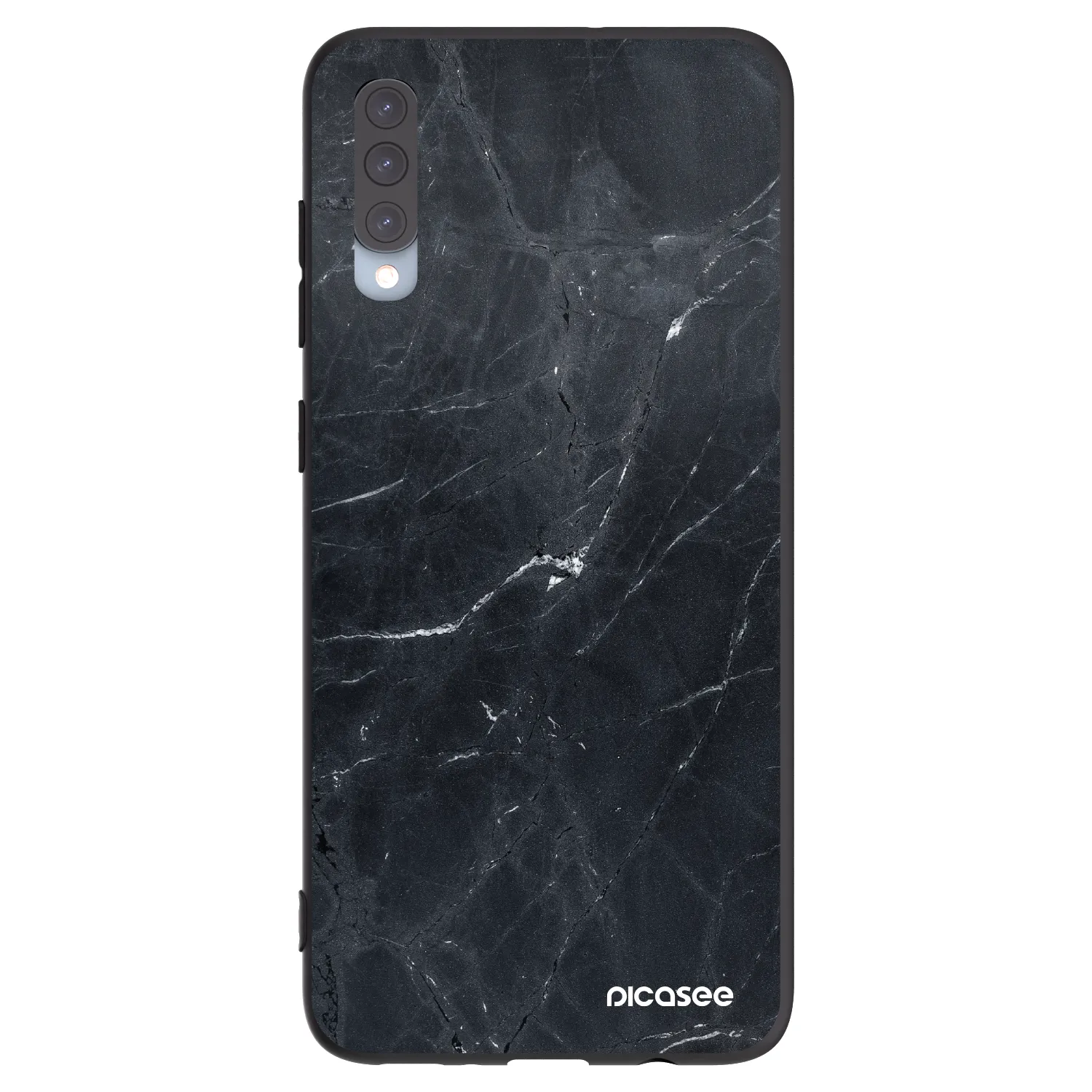 Picasee silikonski črni ovitek za Samsung Galaxy A70 A705F - Black marble