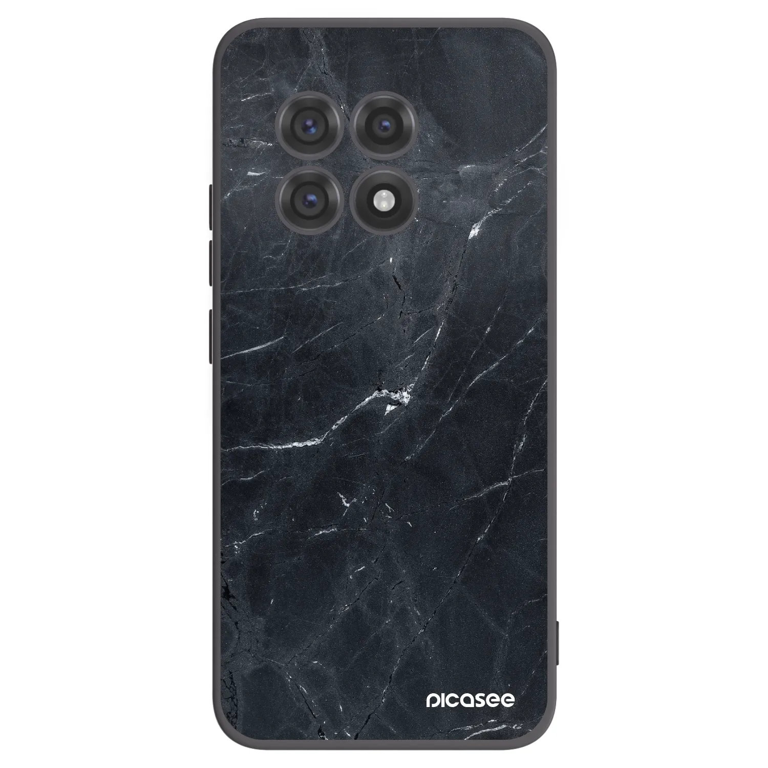 Picasee silikonski črni ovitek za OnePlus 13R 5G - Black marble