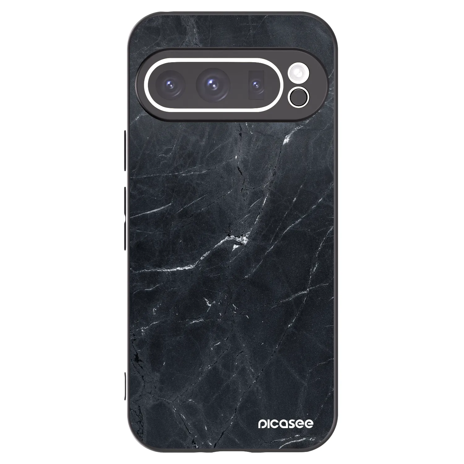 Picasee silikonski črni ovitek za Google Pixel 9 Pro XL - Black marble