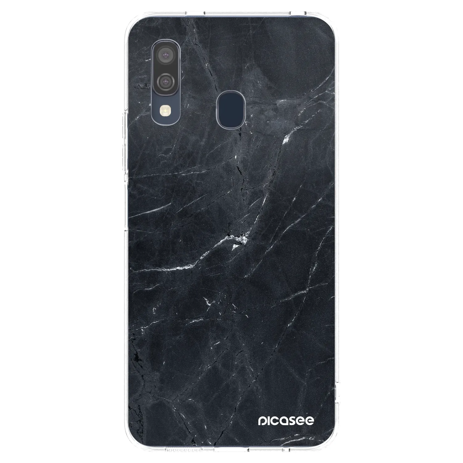 Picasee silikonski prozorni ovitek za Samsung Galaxy A40 A405F - Black marble