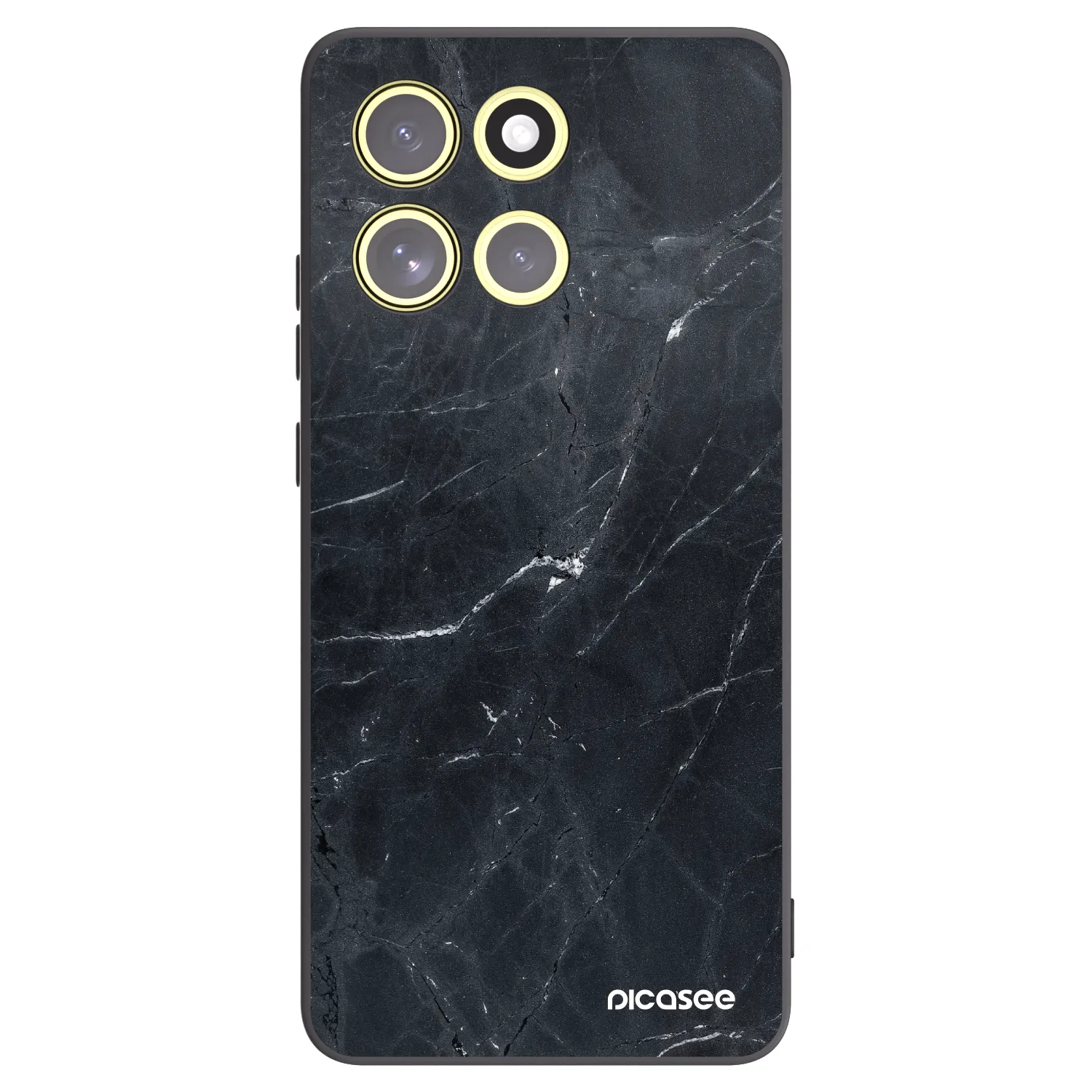 Picasee silikonski črni ovitek za Motorola Moto G86 5G - Black marble