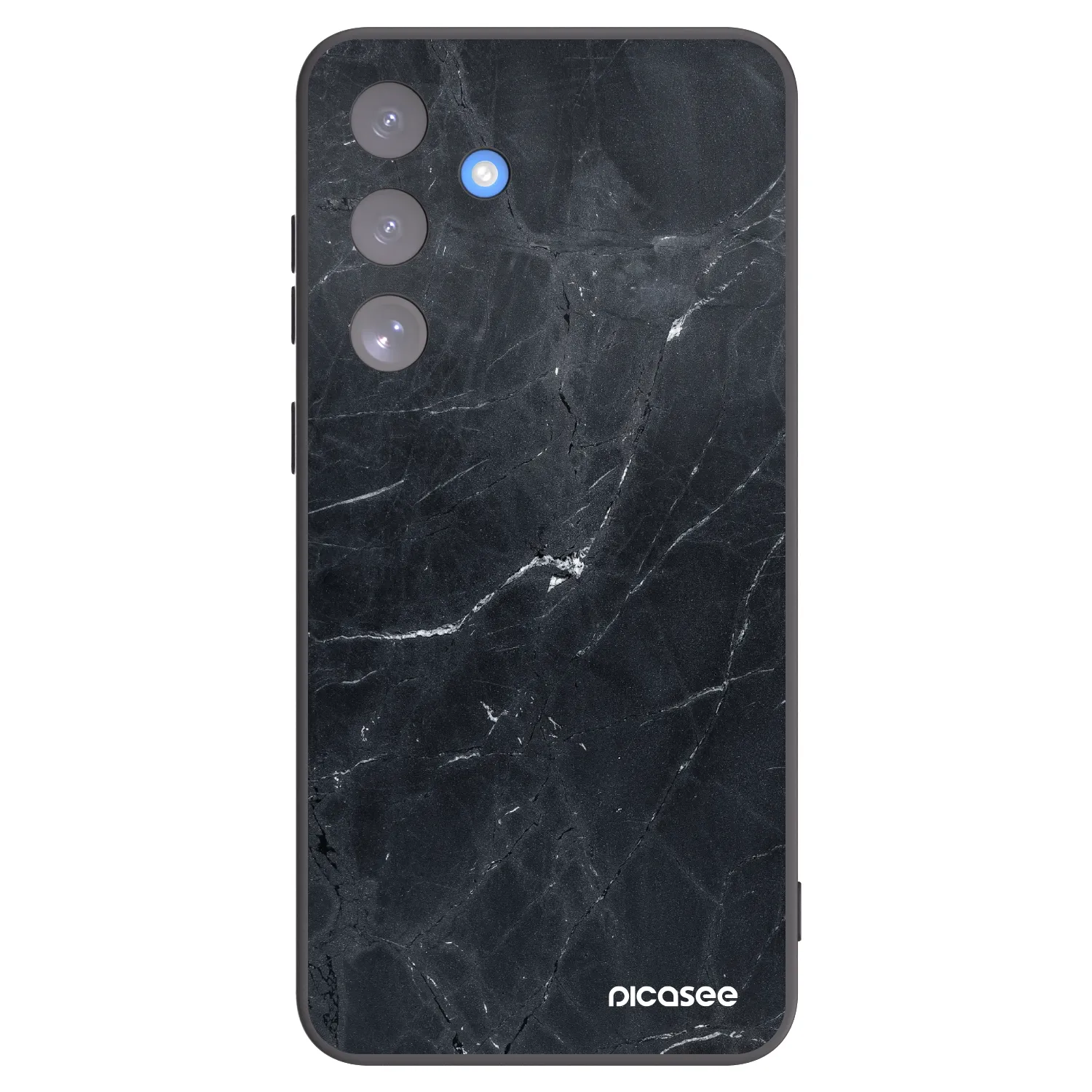 Picasee silikonski črni ovitek za Samsung Galaxy S25 FE 5G - Black marble